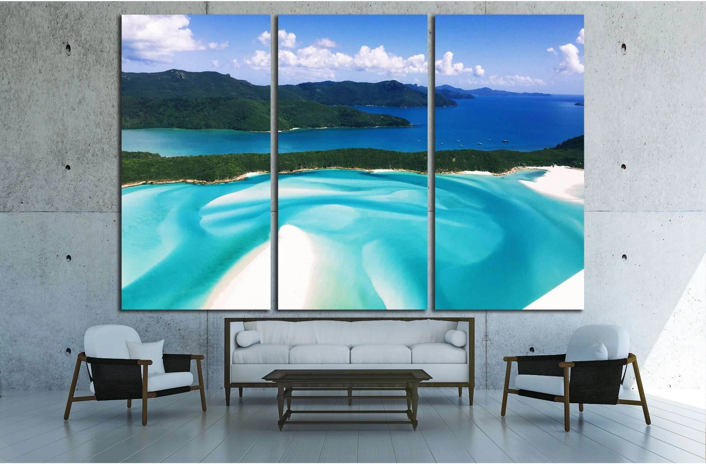 Whitehaven Beach, Queensland №3098 Ready to Hang Canvas Print - Zellart Canvas Prints ALL_Products, s-3098