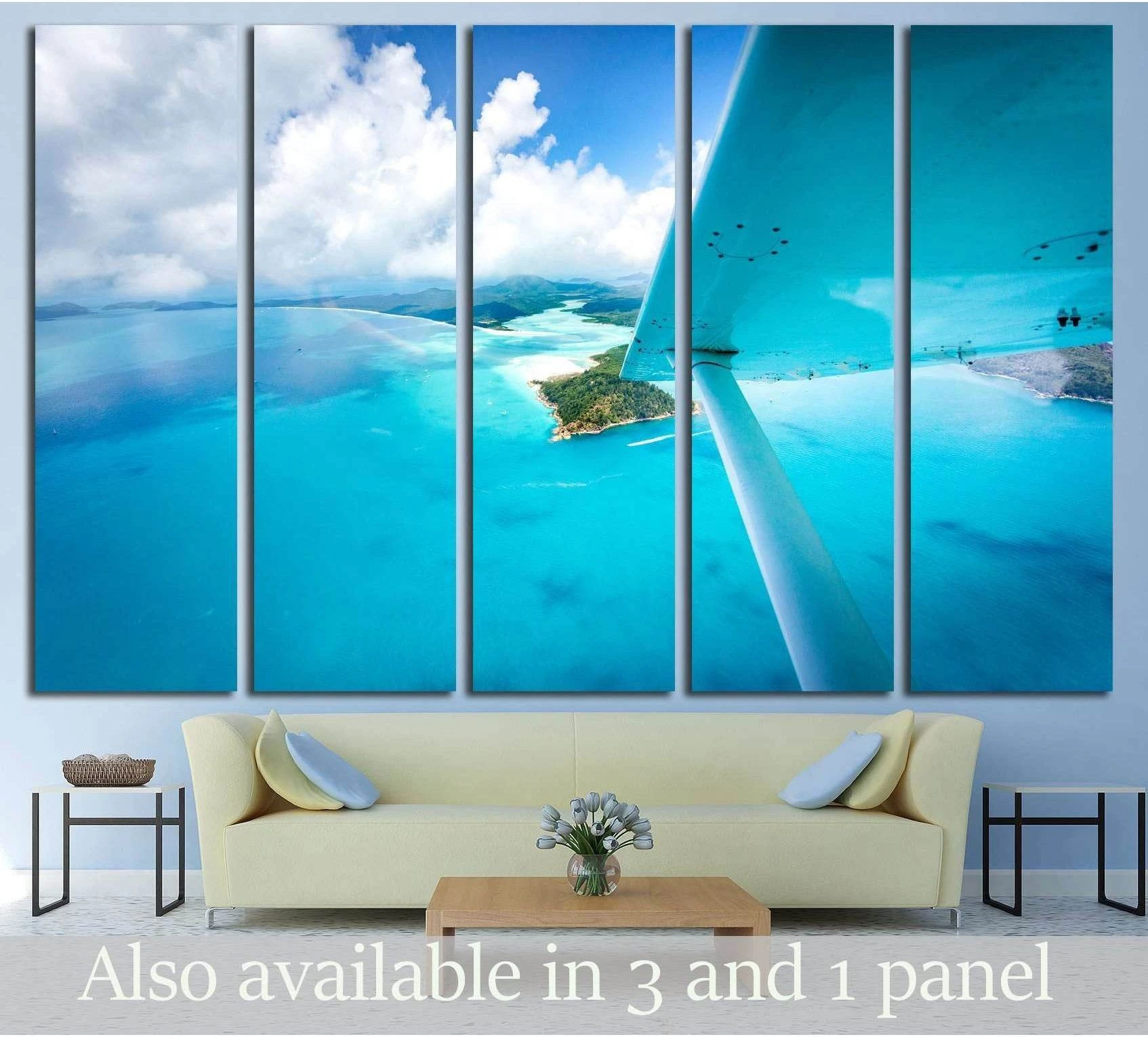 Whitehaven beach, Queensland, Australia showing sea water, shoreline and horizon depth.