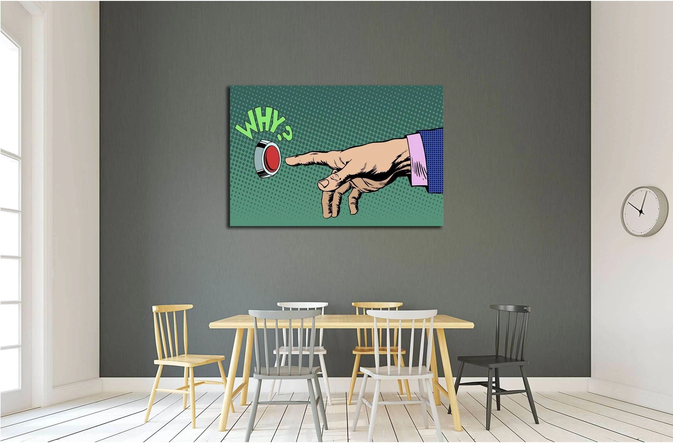 Why Pop Art №3317 Ready to Hang Canvas Print - Zellart Canvas Prints ALL_Products, s-3317