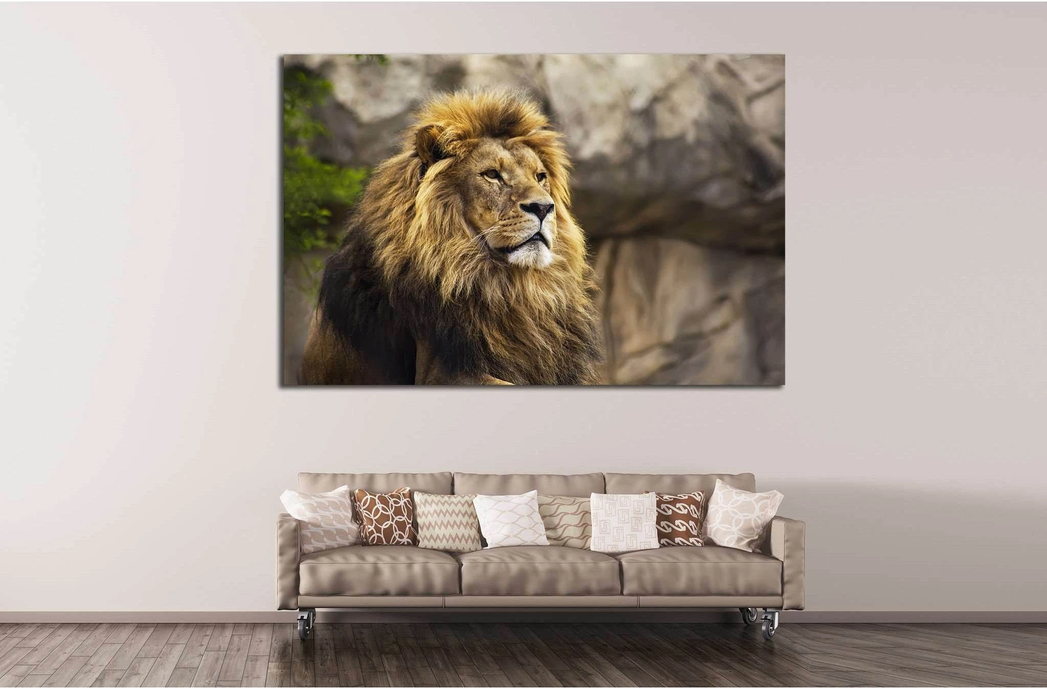 Wild Lion №186 Ready to Hang Canvas Print - Zellart Canvas Prints ALL_Products, Lion, wd-186