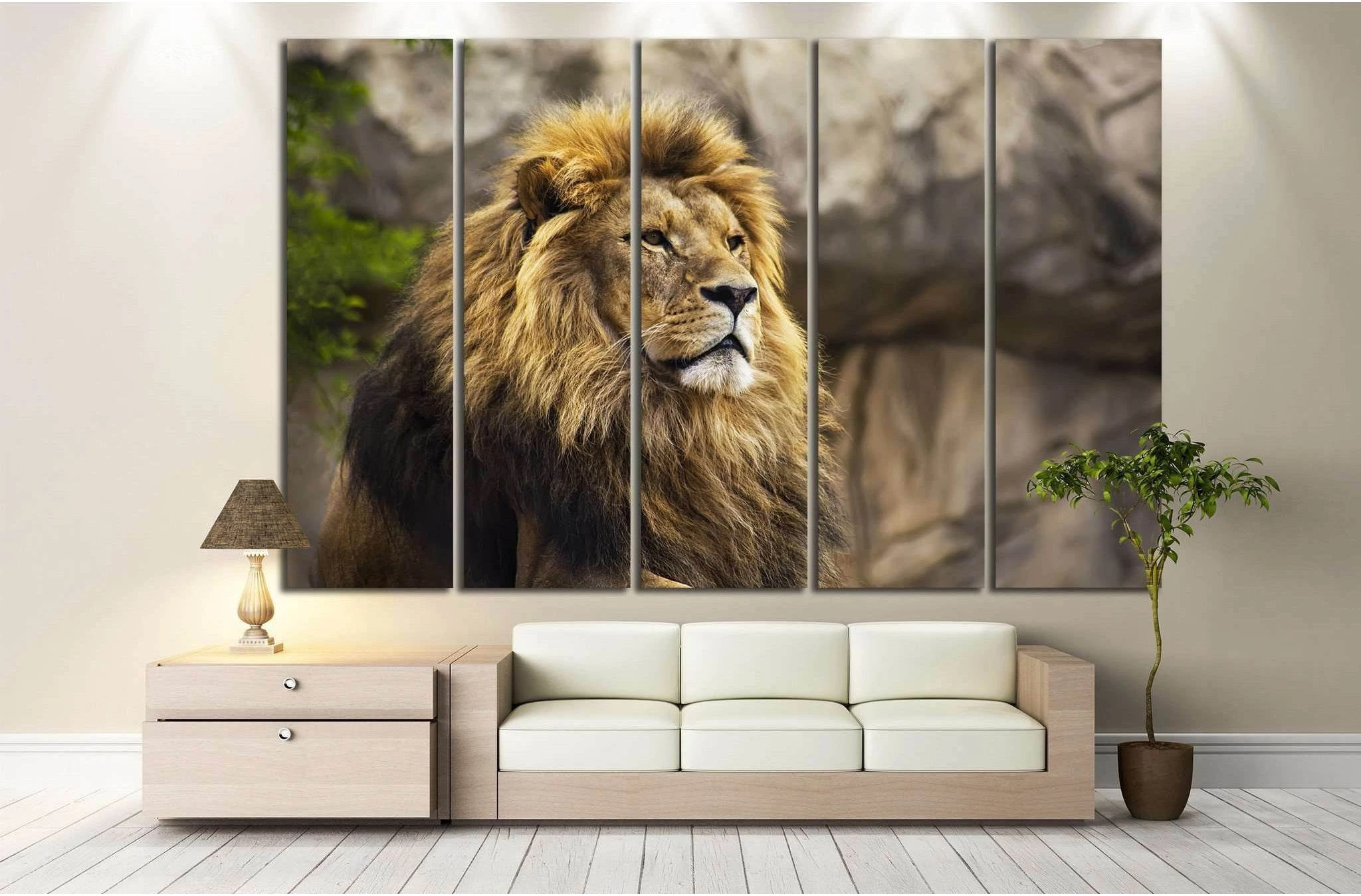 Wild Lion №186 Ready to Hang Canvas Print - Zellart Canvas Prints ALL_Products, Lion, wd-186