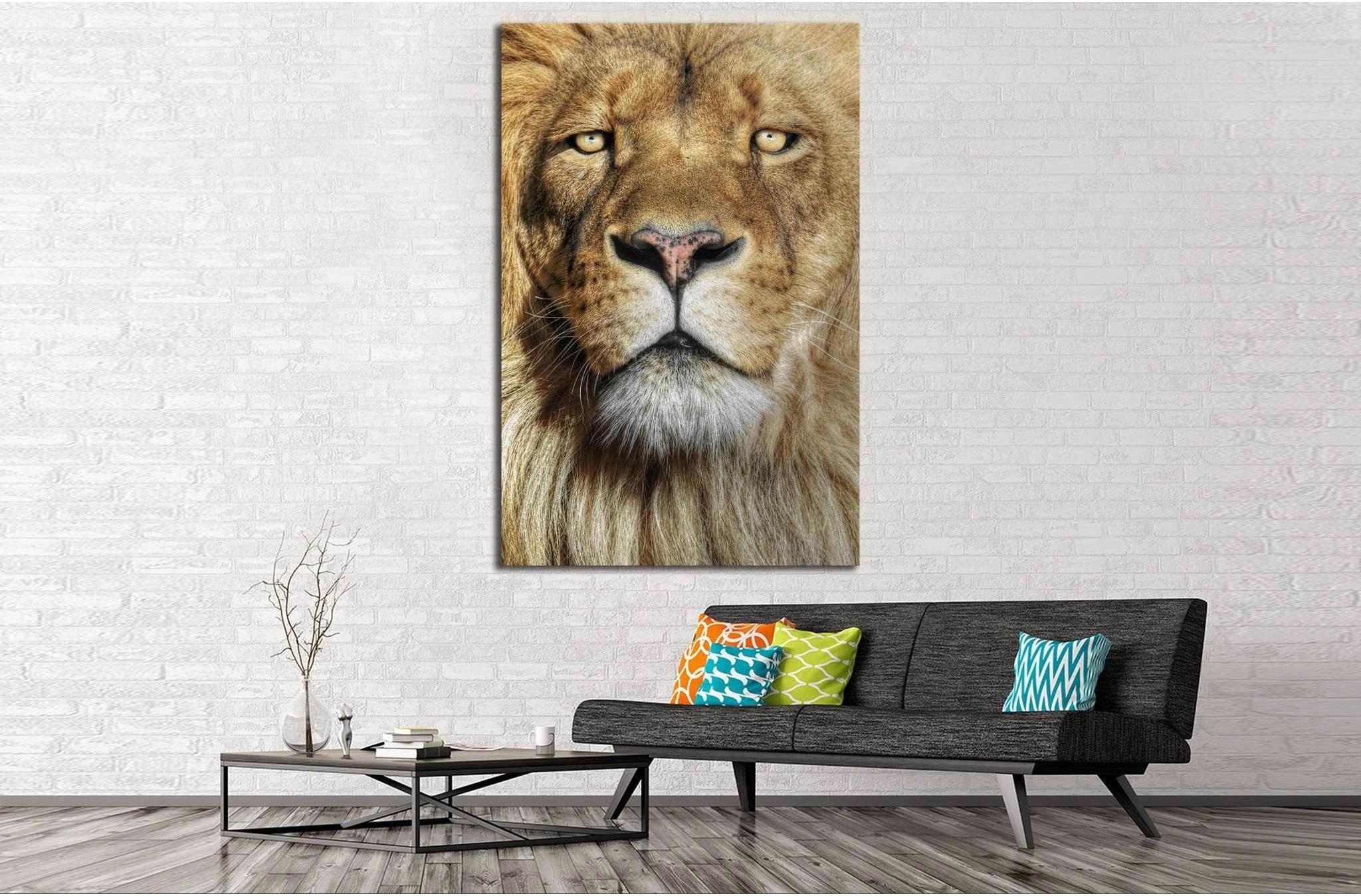 Wild Lion №190 Ready to Hang Canvas Print - Zellart Canvas Prints ALL_Products, Lion, wd-190