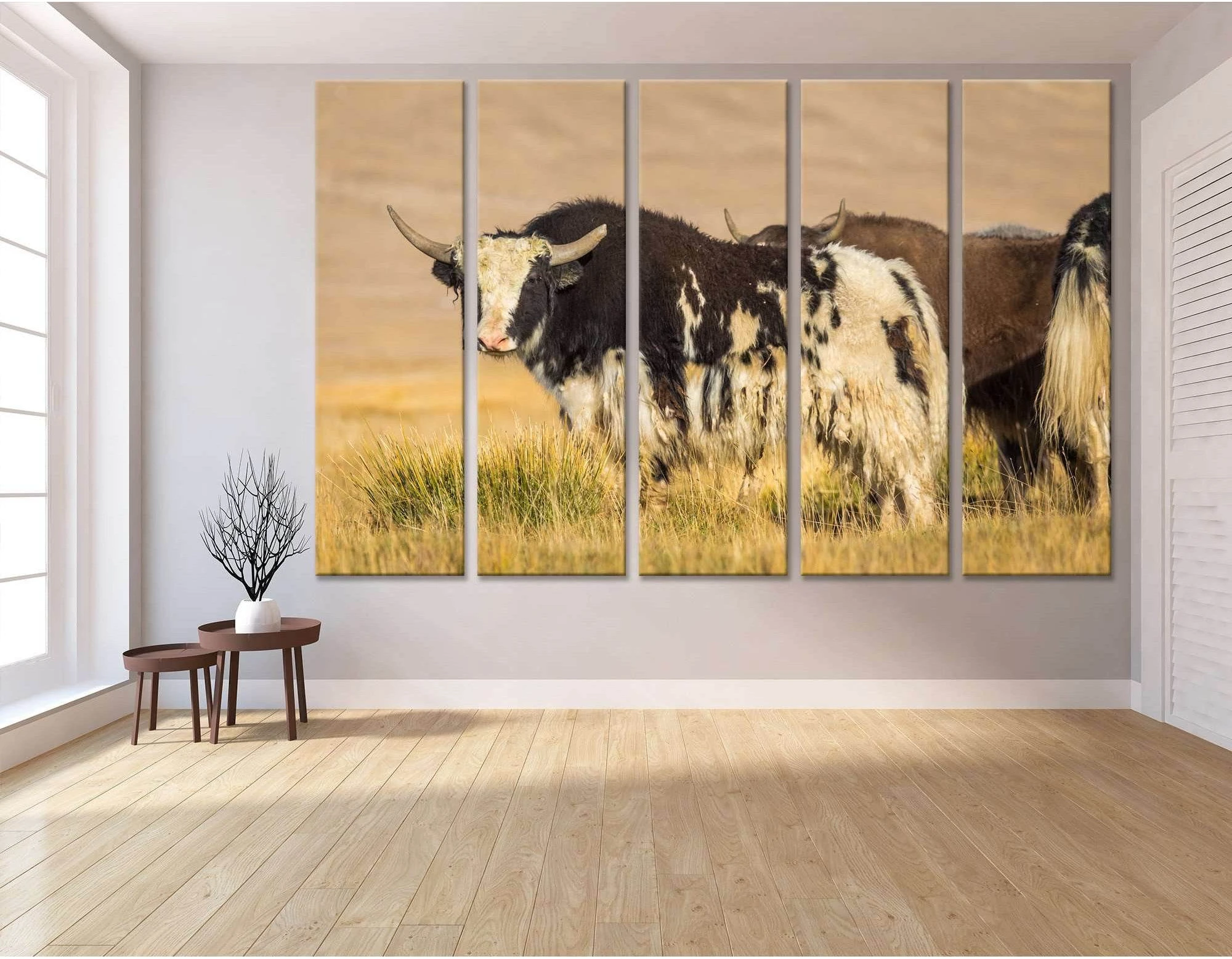 Wild Yak on pasture in the Pamir Mountains №04137 Ready to Hang Canvas Print - Zellart Canvas Prints ALL_Products