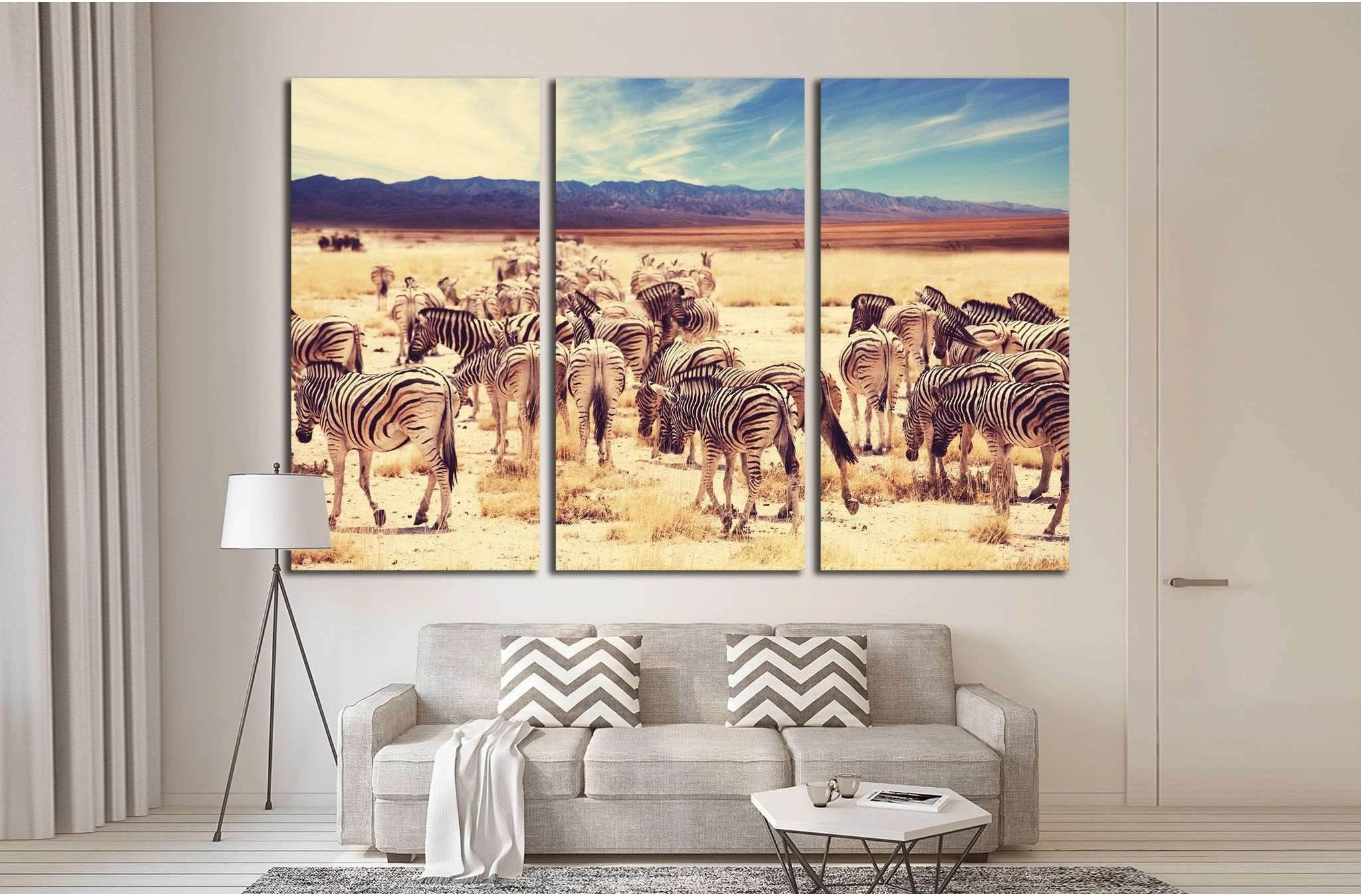 Wild zebra №1848 Ready to Hang Canvas Print - Zellart Canvas Prints ALL_Products, s-1848