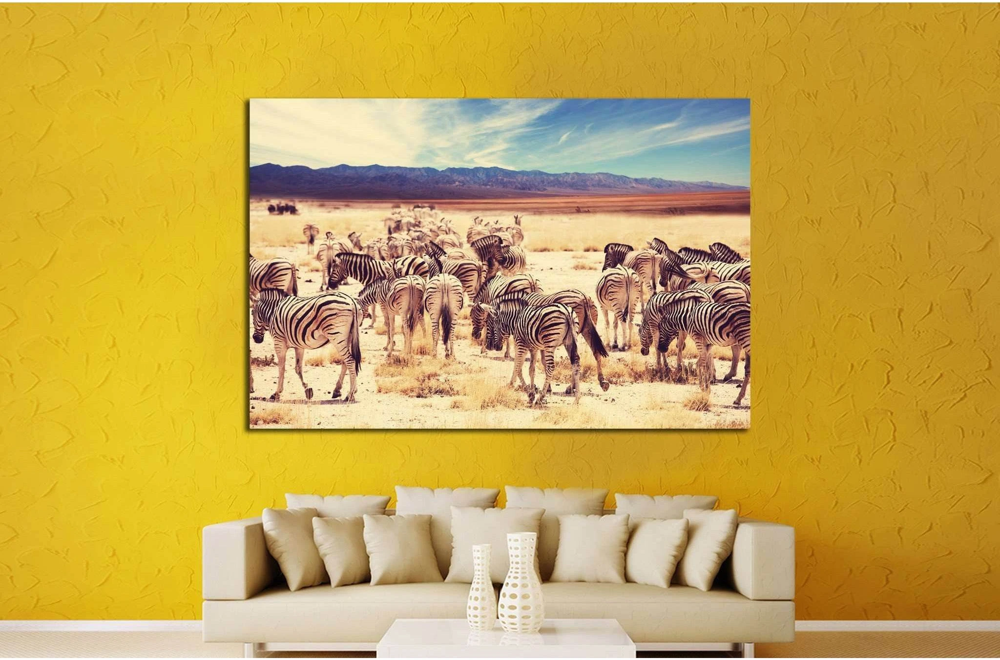 Wild zebra №1848 Ready to Hang Canvas Print - Zellart Canvas Prints ALL_Products, s-1848