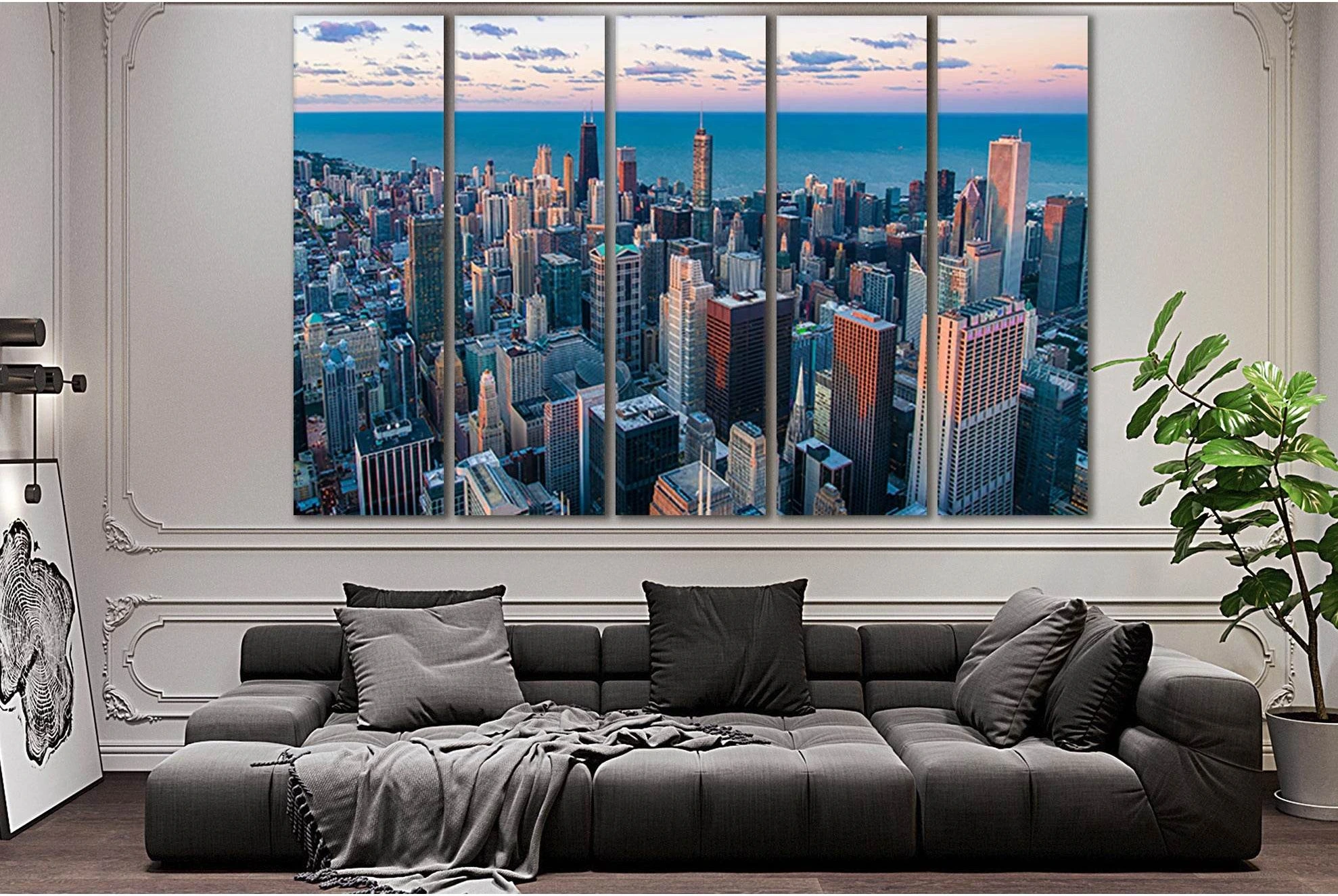 Willis Tower Chicago Skyline №SL333 Ready to Hang Canvas Print - Zellart Canvas Prints 0new, ALL_Products, Cityscapes & Skylines