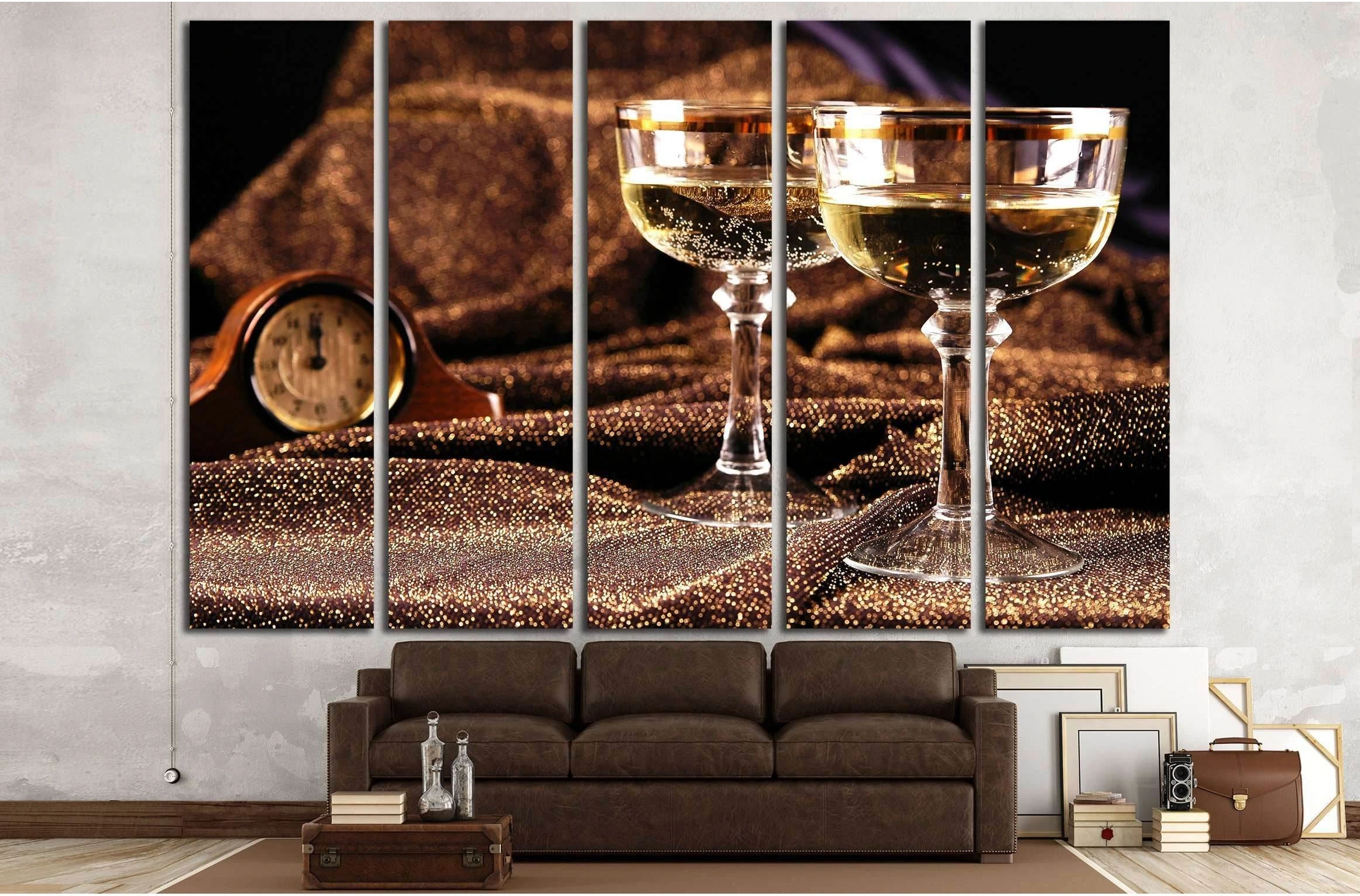 Wina glasses №3436 Ready to Hang Canvas Print - Zellart Canvas Prints ALL_Products, s-3436