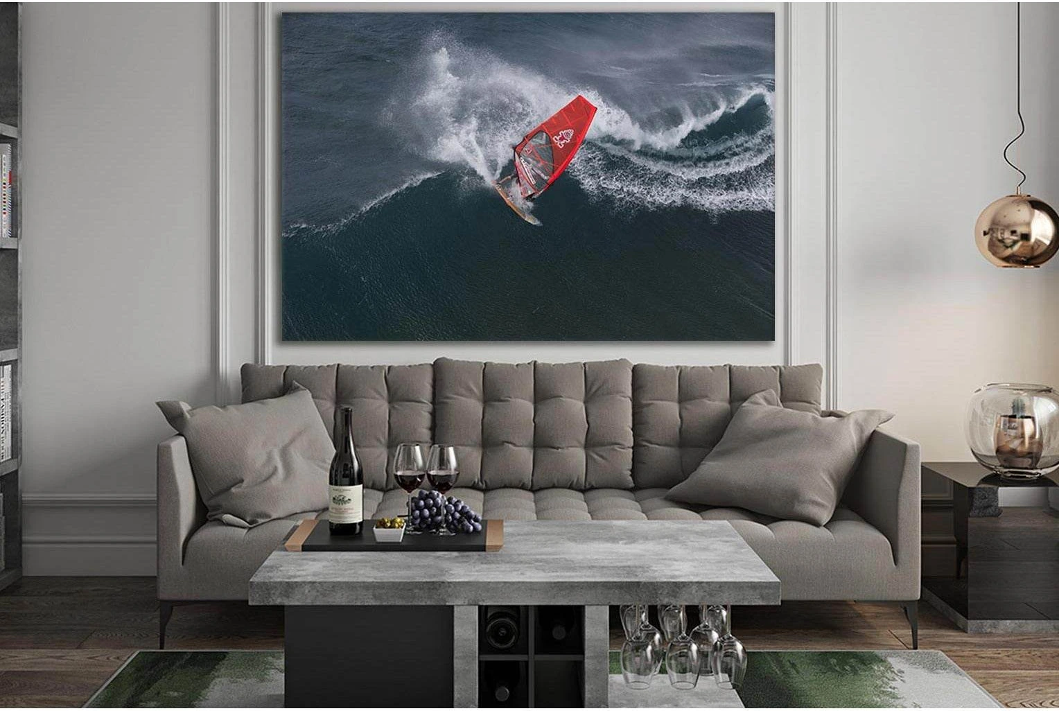 Windsurfing in Hawaii №SL941 Ready to Hang Canvas Print - Zellart Canvas Prints 0new, ALL_Products, Sports & Motivation