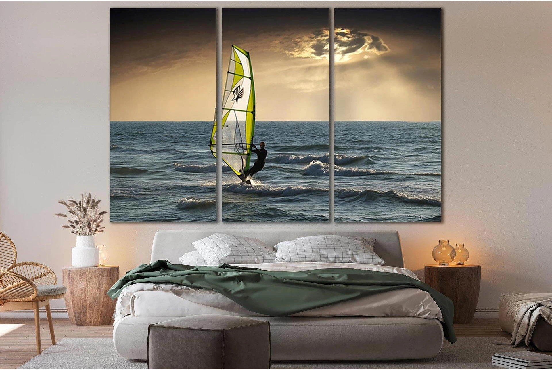Windsurfing In The Ocean №SL914 Ready to Hang Canvas Print - Zellart Canvas Prints 0new, ALL_Products, Sports & Motivation