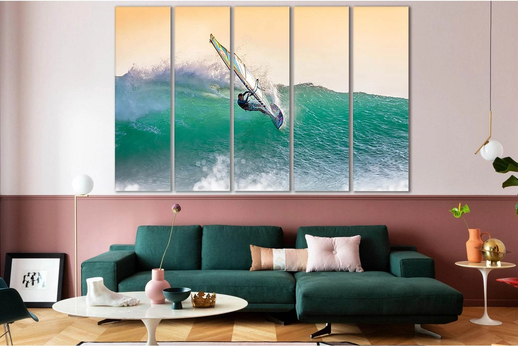Windsurfing №SL199 Ready to Hang Canvas Print - Zellart Canvas Prints 0new, ALL_Products, Beach Ocean & Waves