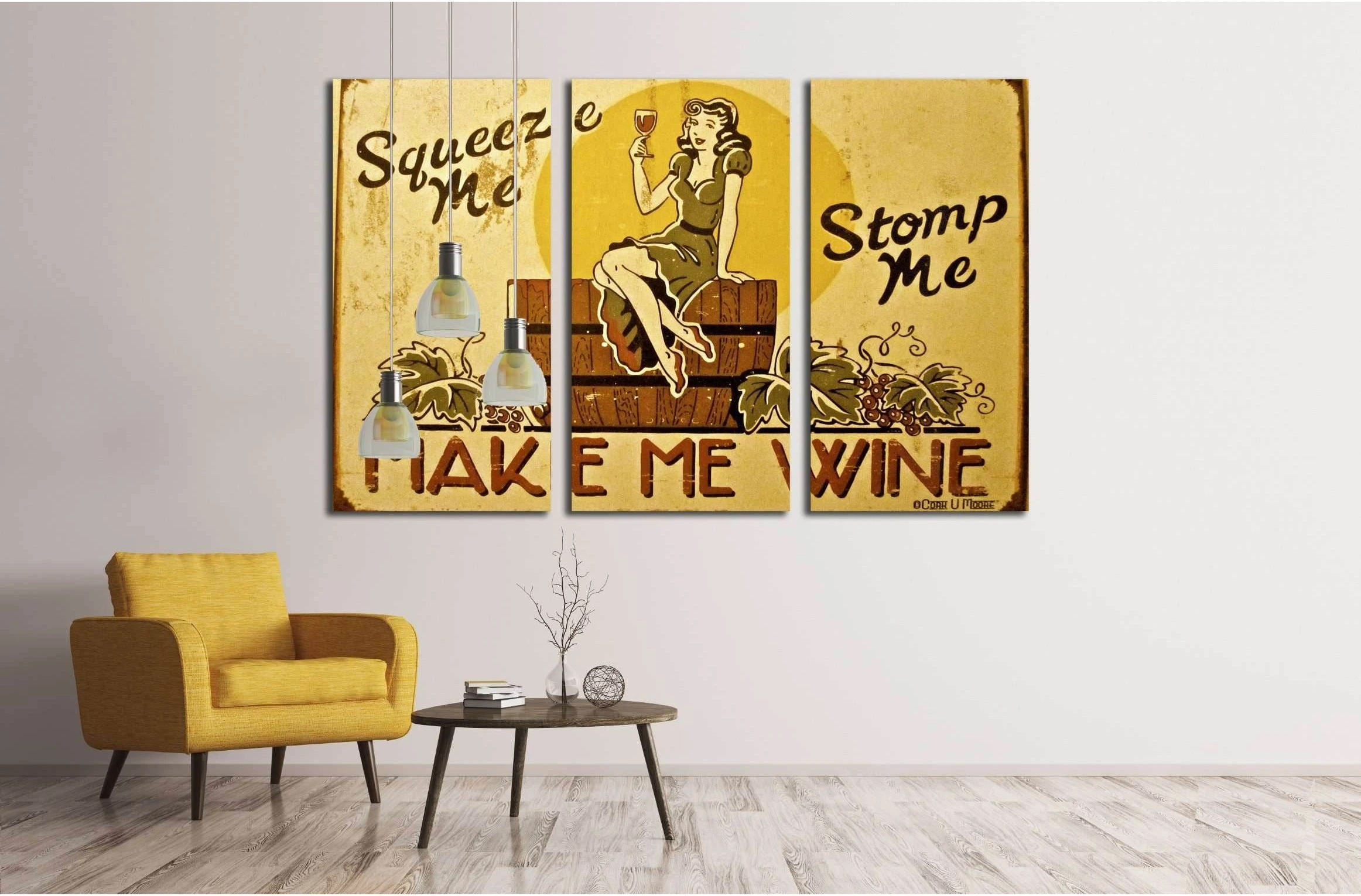 Wine №3414 Ready to Hang Canvas Print - Zellart Canvas Prints ALL_Products, s-3414