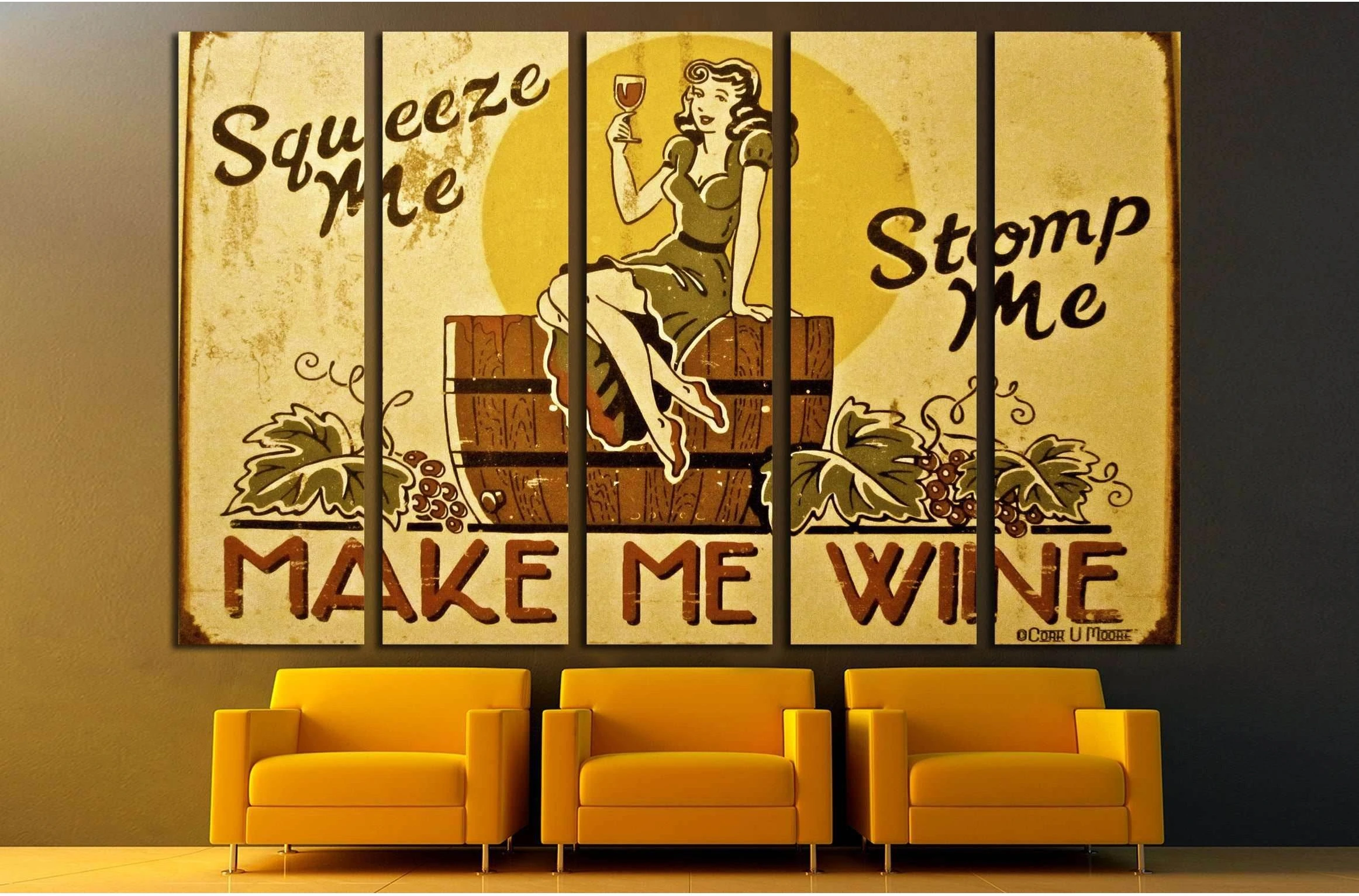 Wine №3414 Ready to Hang Canvas Print - Zellart Canvas Prints ALL_Products, s-3414