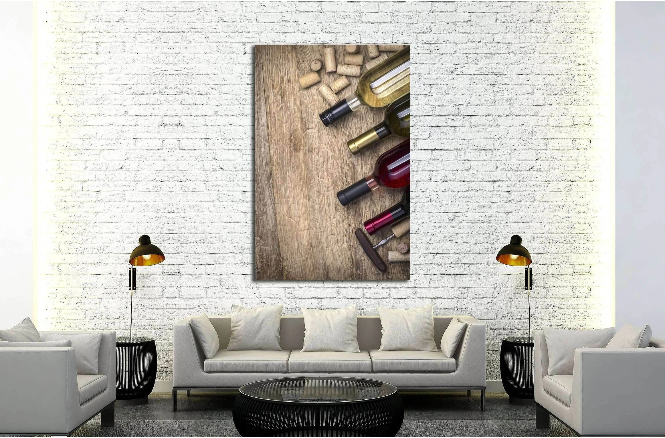 Wine №3419 Ready to Hang Canvas Print - Zellart Canvas Prints ALL_Products, s-3419