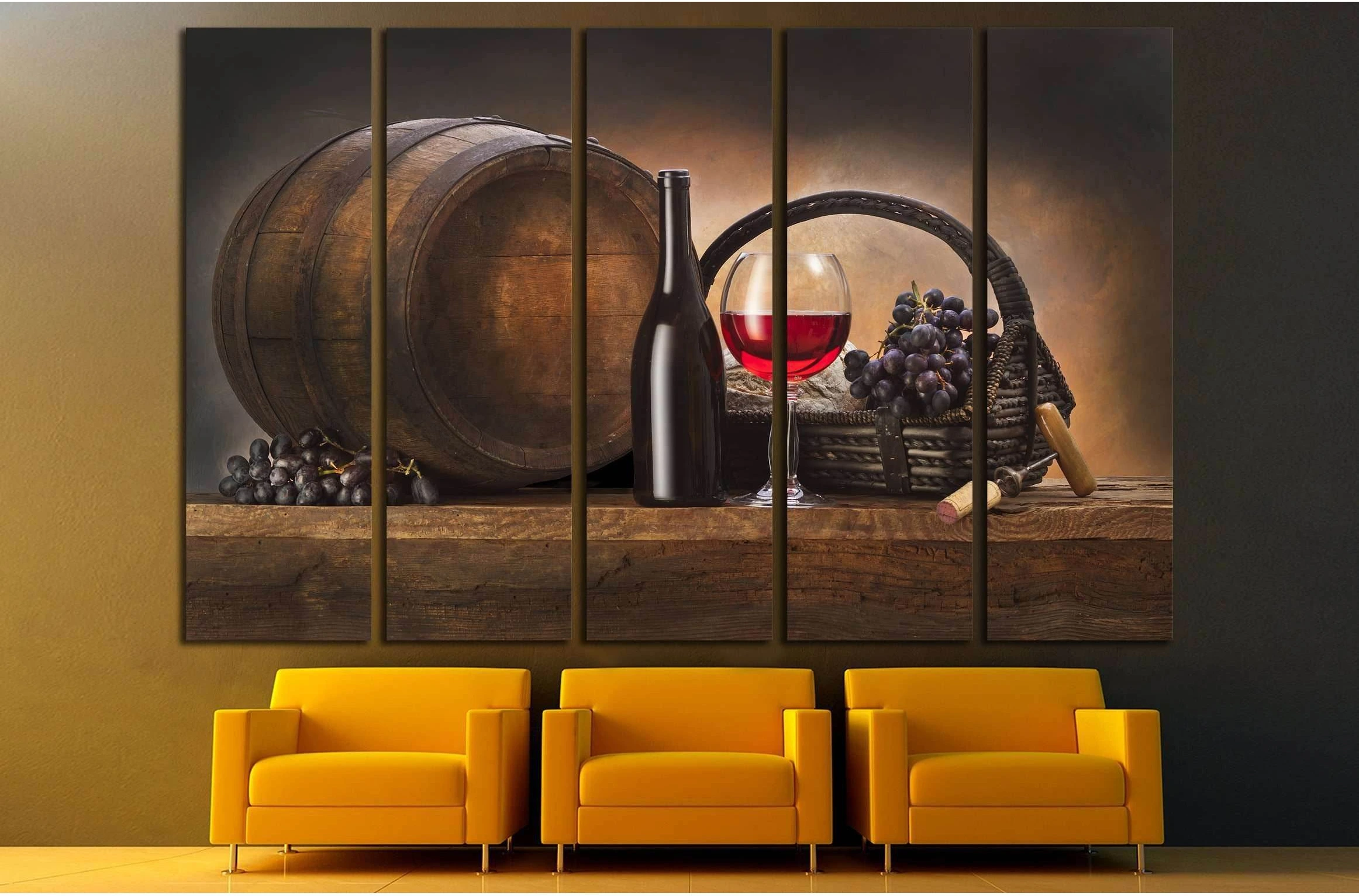 Wine №3438 Ready to Hang Canvas Print - Zellart Canvas Prints ALL_Products, s-3438