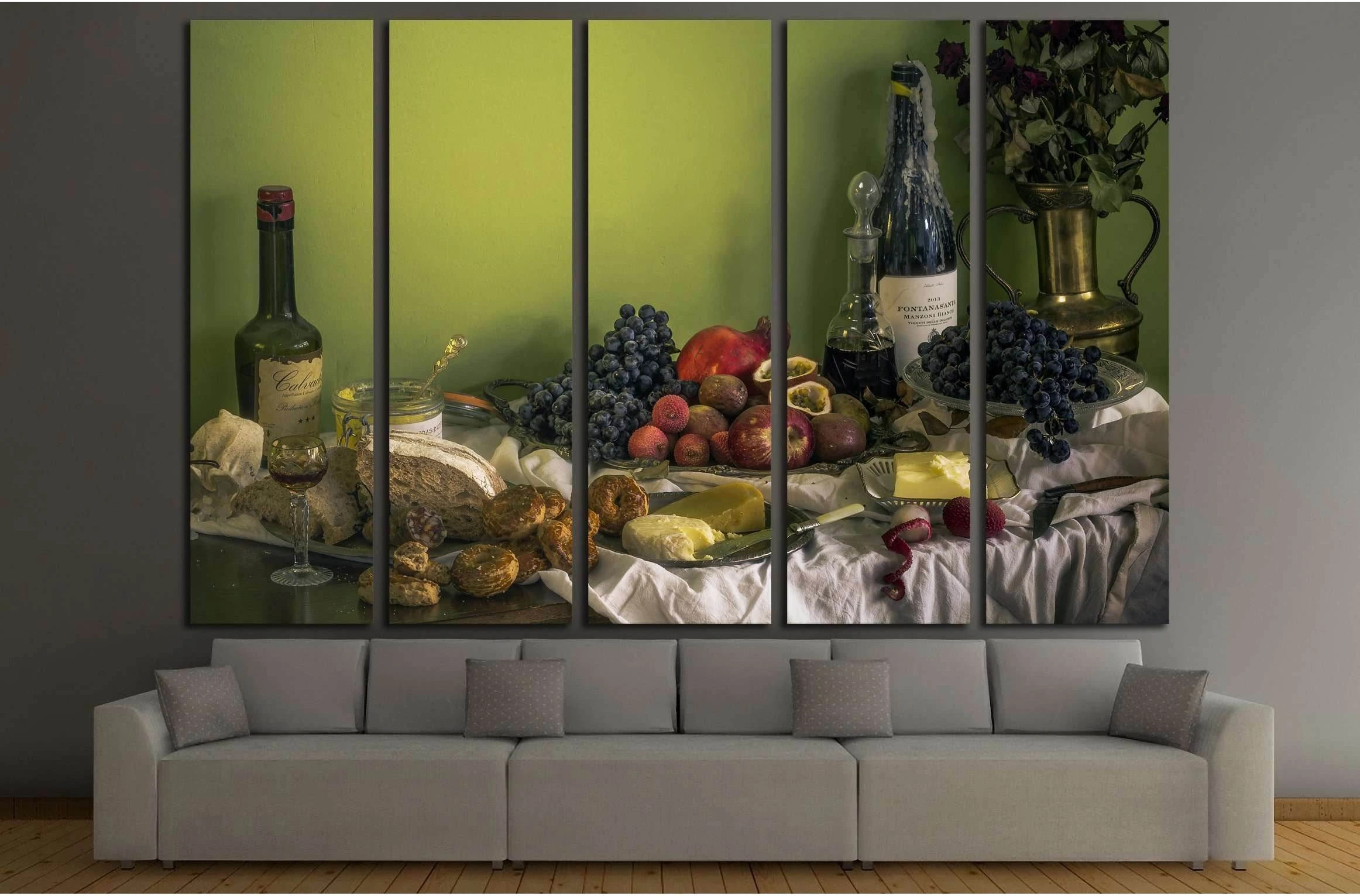 Wine №3442 Ready to Hang Canvas Print - Zellart Canvas Prints ALL_Products, s-3442