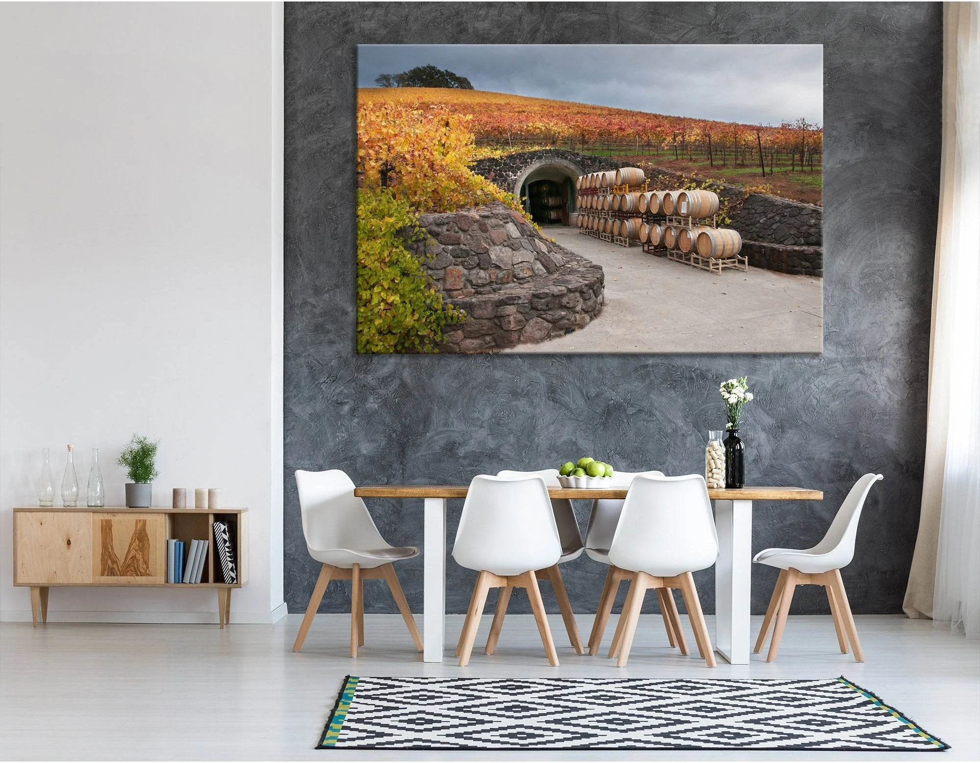 Wine Barrels And The Cave №04210 Ready to Hang Canvas Print - Zellart Canvas Prints ALL_Products