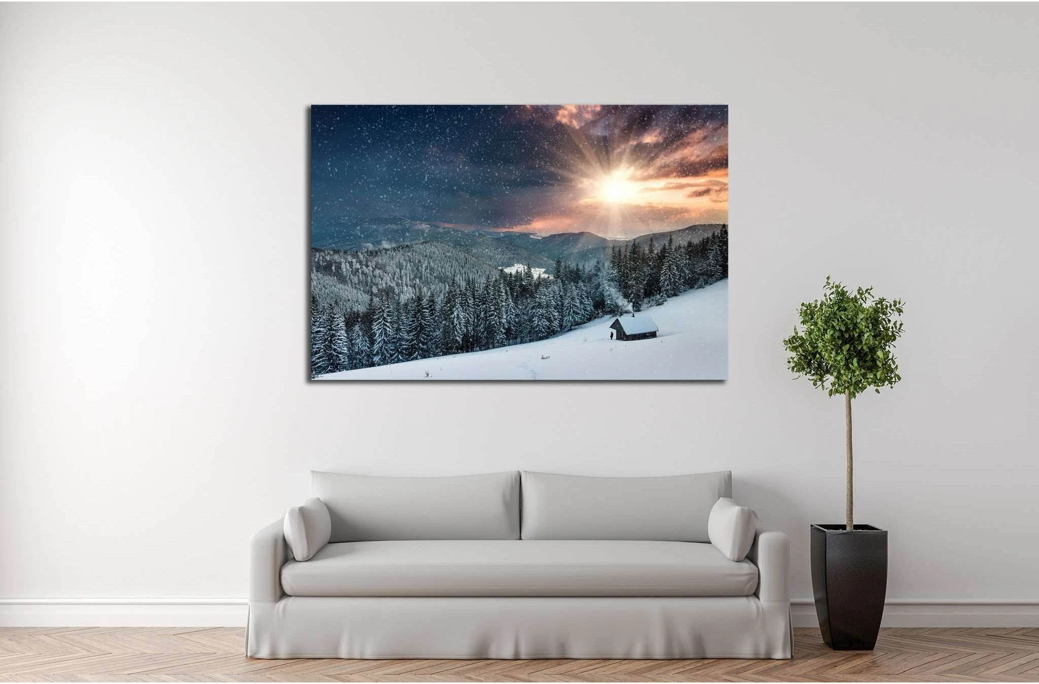 Winter evening №603 Ready to Hang Canvas Print - Zellart Canvas Prints ALL_Products, s-603