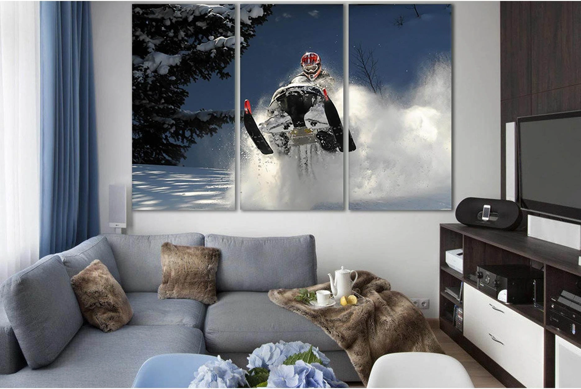 Winter Snowmobile Competition №SL931 Ready to Hang Canvas Print - Zellart Canvas Prints 0new, ALL_Products, Sports & Motivation