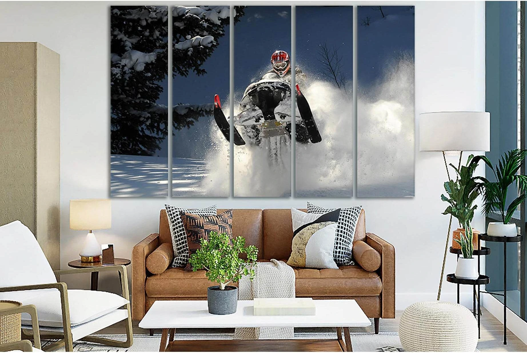 Winter Snowmobile Competition №SL931 Ready to Hang Canvas Print - Zellart Canvas Prints 0new, ALL_Products, Sports & Motivation