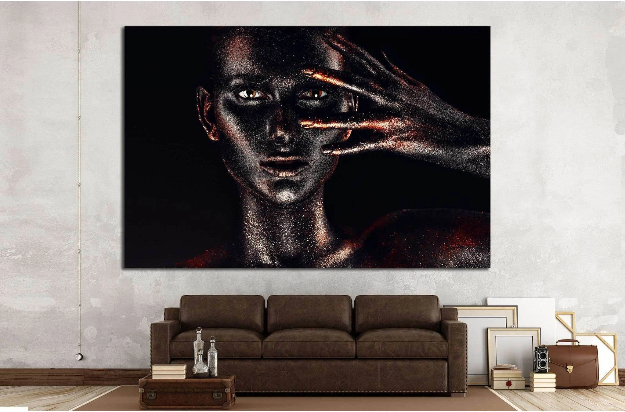 woman in black paint body №746 Ready to Hang Canvas Print - Zellart Canvas Prints ALL_Products, s-746