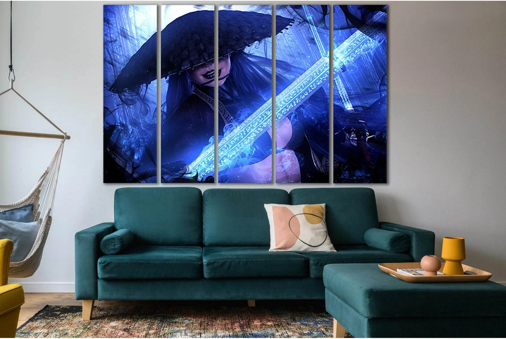 Woman With Magic Sword №SL1244 Ready to Hang Canvas Print - Zellart Canvas Prints 0new, ALL_Products, Fantasy And Sci Fi Wall Art