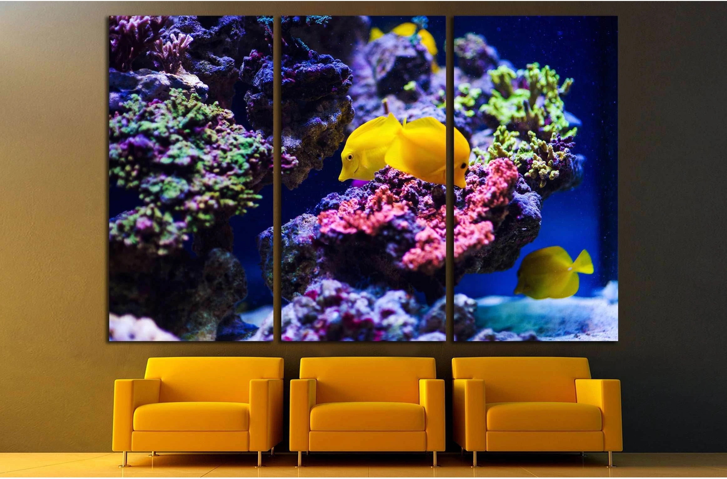Wonderful and beautiful underwater world with corals №3067 Ready to Hang Canvas Print - Zellart Canvas Prints ALL_Products, s-3067