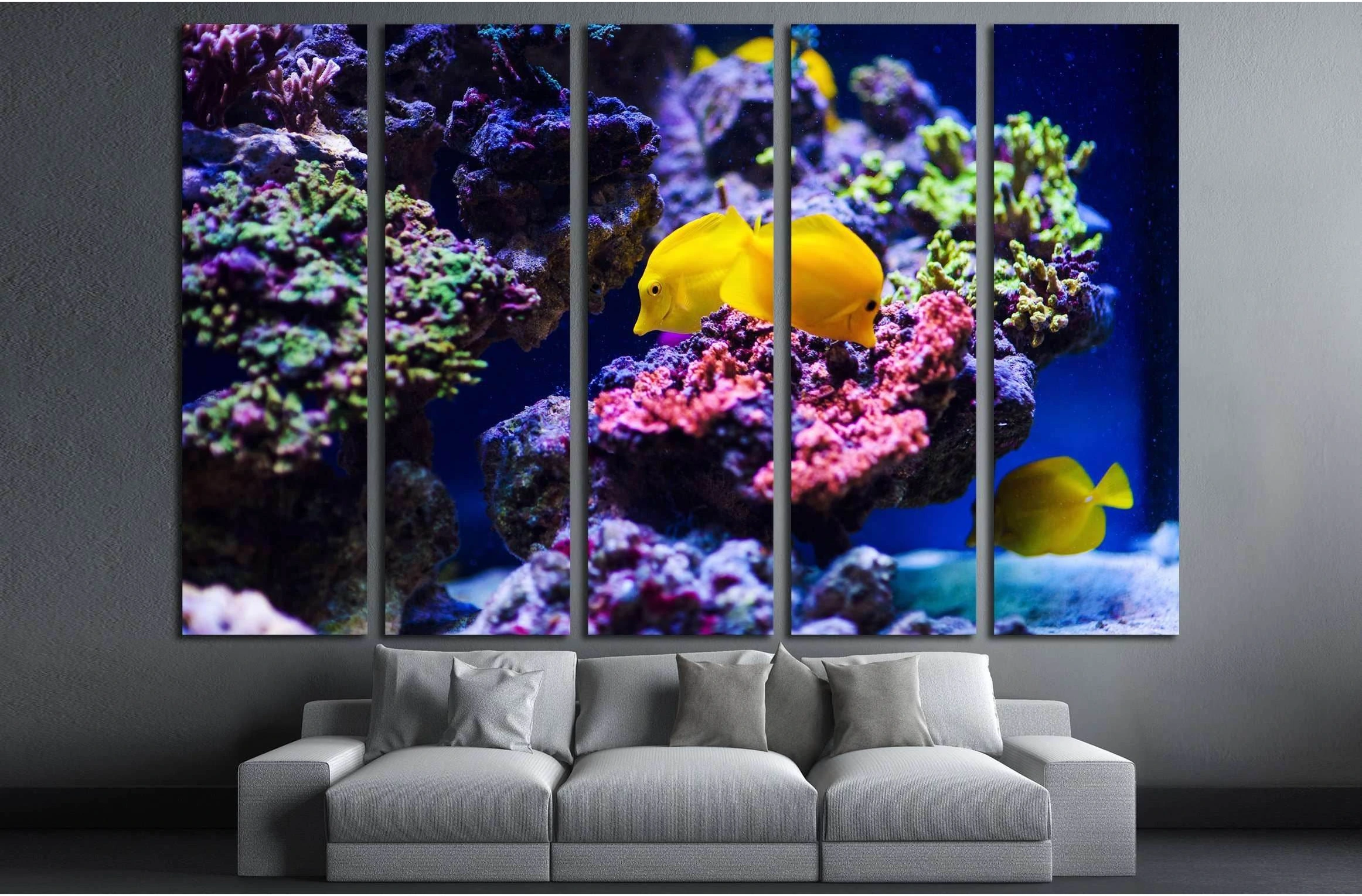 Wonderful and beautiful underwater world with corals №3067 Ready to Hang Canvas Print - Zellart Canvas Prints ALL_Products, s-3067