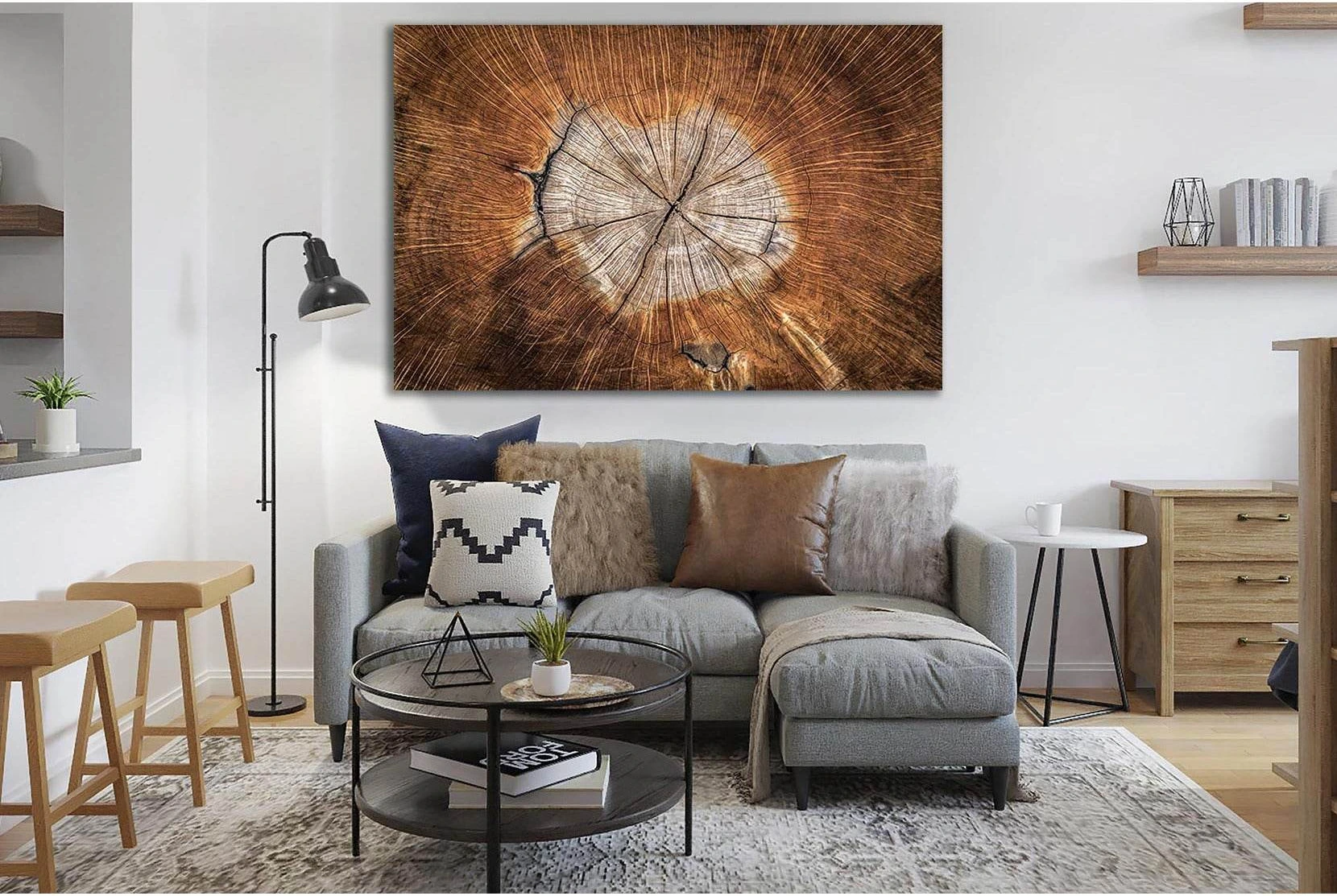 Wood Texture №SL496 Ready to Hang Canvas Print - Zellart Canvas Prints 0new, ALL_Products, Trees Wall Art