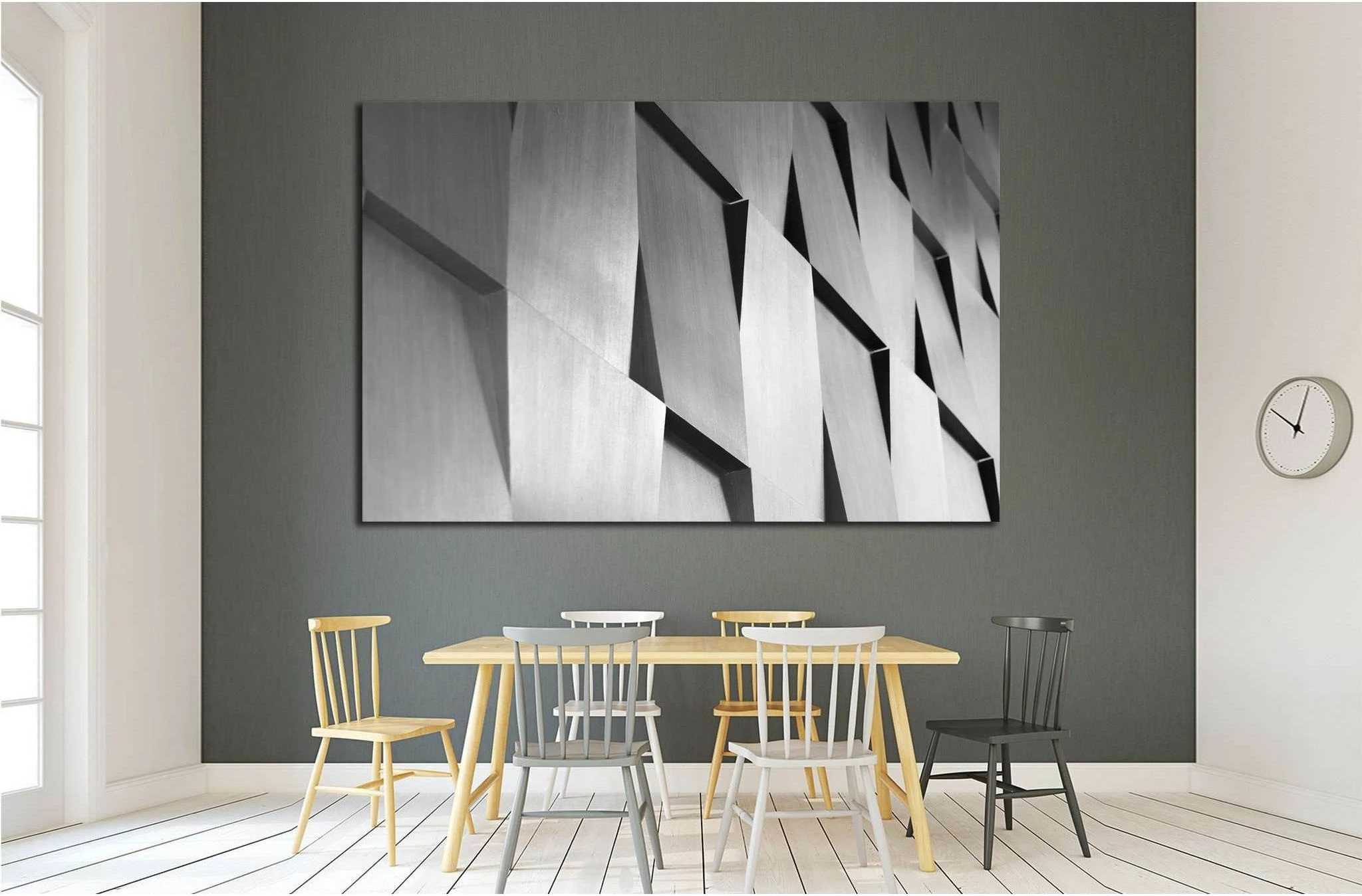 Wood wall geometry decoration background №1598 Ready to Hang Canvas Print - Zellart Canvas Prints ALL_Products, s-1598