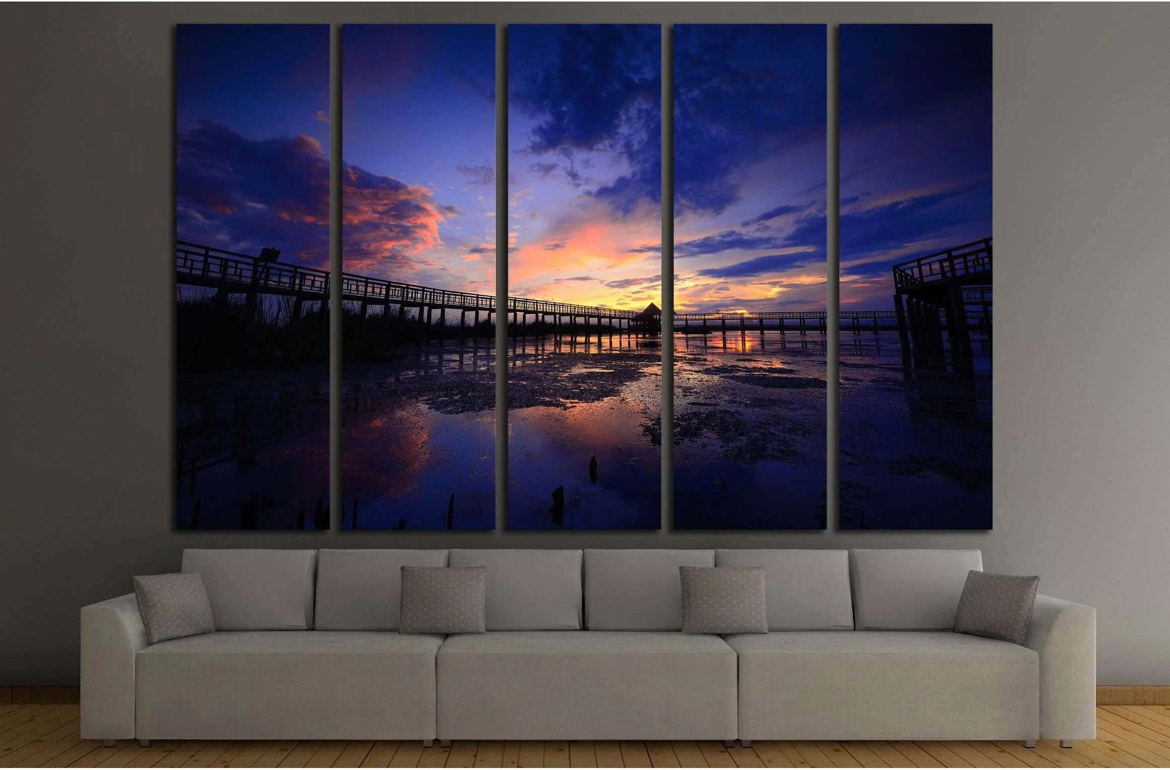 Wooden Bridge at Khao Sam Roi Yod National Park, Prachuap Khiri Khan province, Thailand №2157 Ready to Hang Canvas Print - Zellart Canvas Prints ALL_Products, s-2157