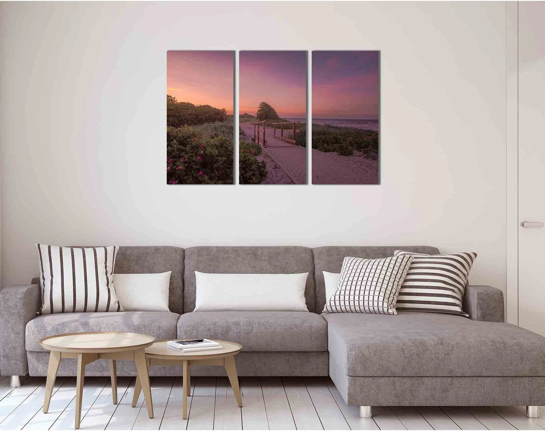 Wooden bridge by the sea №D1808 Ready to Hang Canvas Print - Zellart Canvas Prints 0new, ALL_Products, Sunrise & sunset wall art
