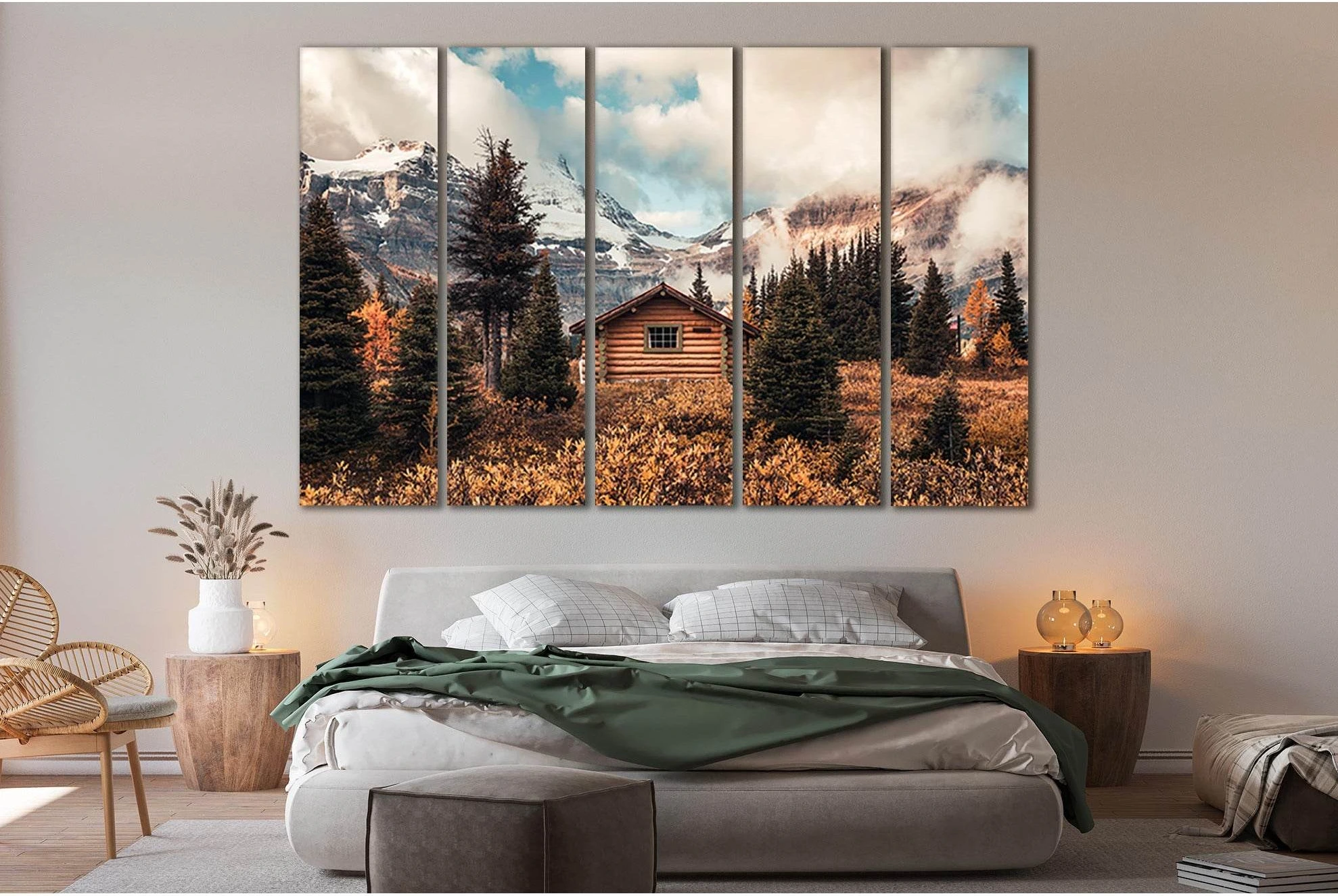 Wooden Hut In Autumn Forest №Sl34 Ready to Hang Canvas Print - Zellart Canvas Prints 0new, ALL_Products, Nature & Landscapes Canvas Print