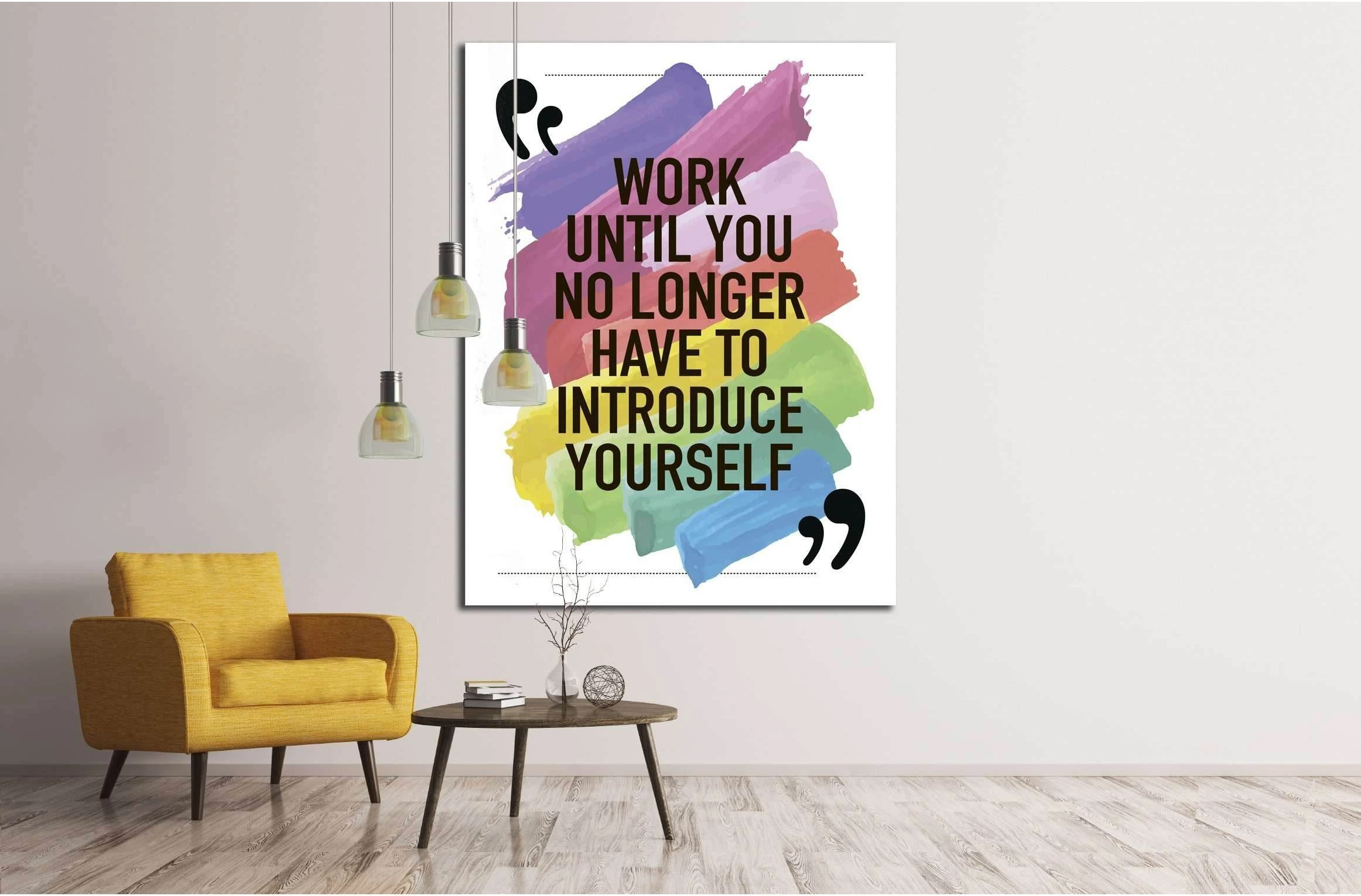 Work until you no longer have to introduce yourself №4603 Ready to Hang Canvas Print - Zellart Canvas Prints ALL_Products, s-4603