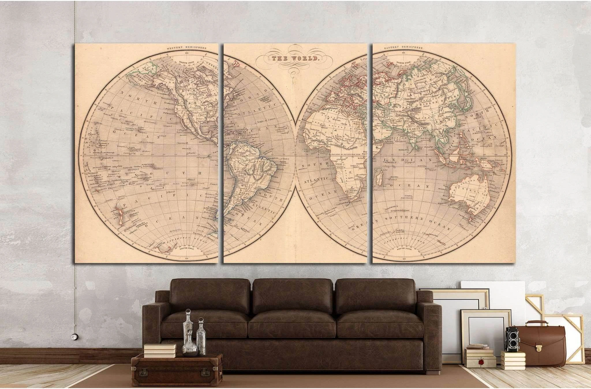 World Map №1497 Ready to Hang Canvas Print - Zellart Canvas Prints ALL_Products, s-1497