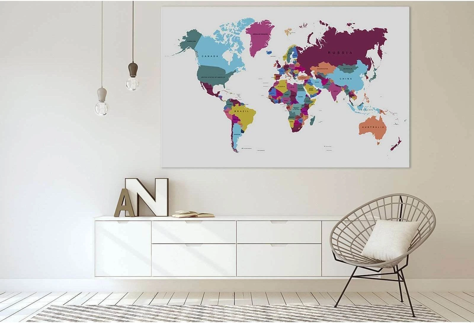 World Map №3000 Ready to Hang Canvas Print - Zellart Canvas Prints ALL_Products, z-3000