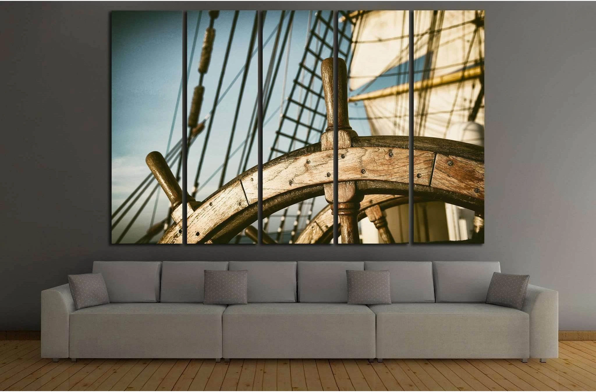 Yacht Wheel №214 Ready to Hang Canvas Print - Zellart Canvas Prints ALL_Products, wd-214