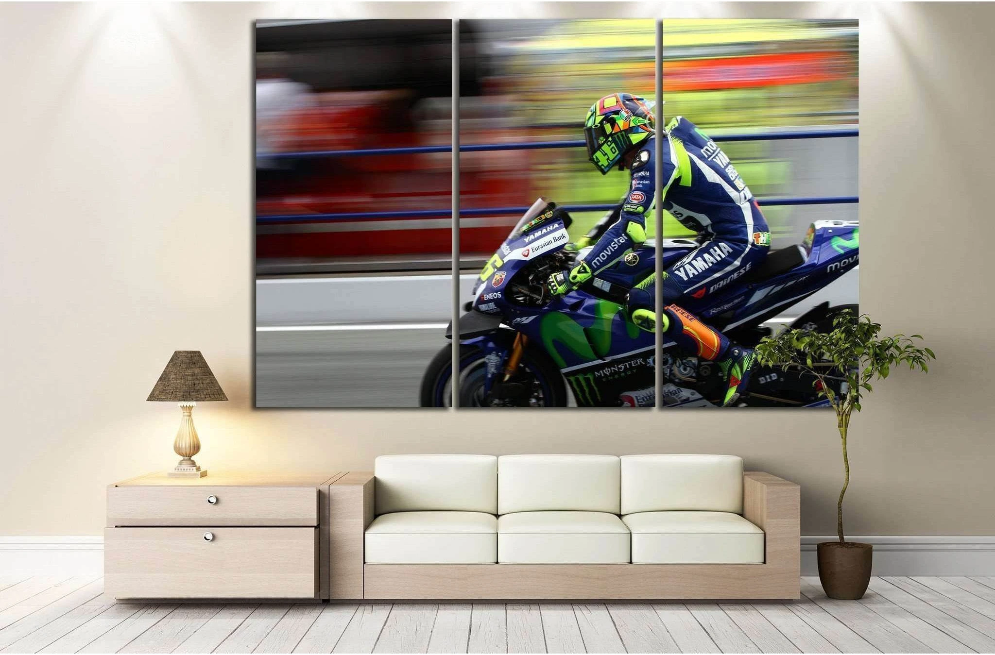 Yamaha YZR-M1 №158 Ready to Hang Canvas Print - Zellart Canvas Prints ALL_Products, wd-158