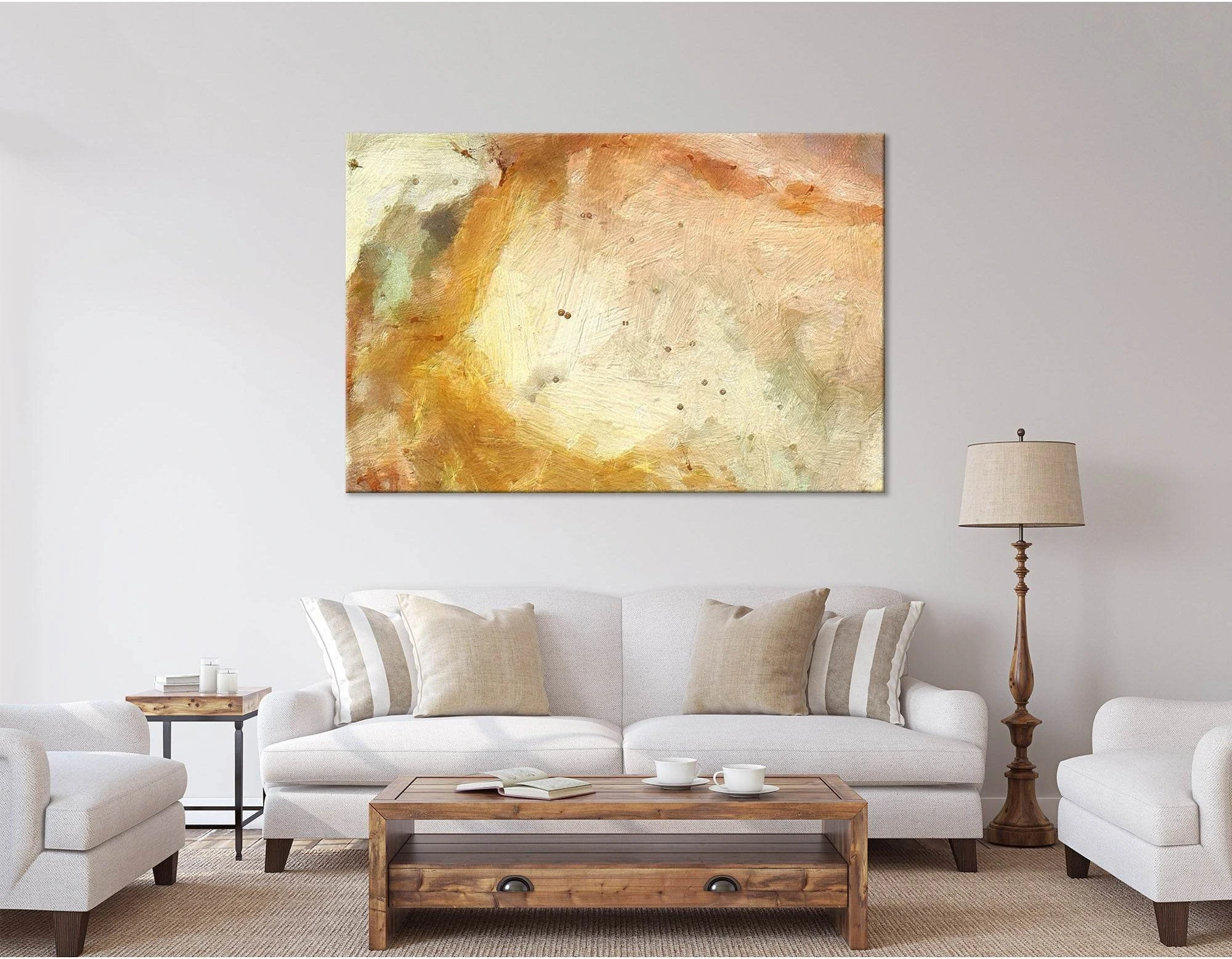 Yellow Abstract №04324 Ready to Hang Canvas Print - Zellart Canvas Prints ALL_Products