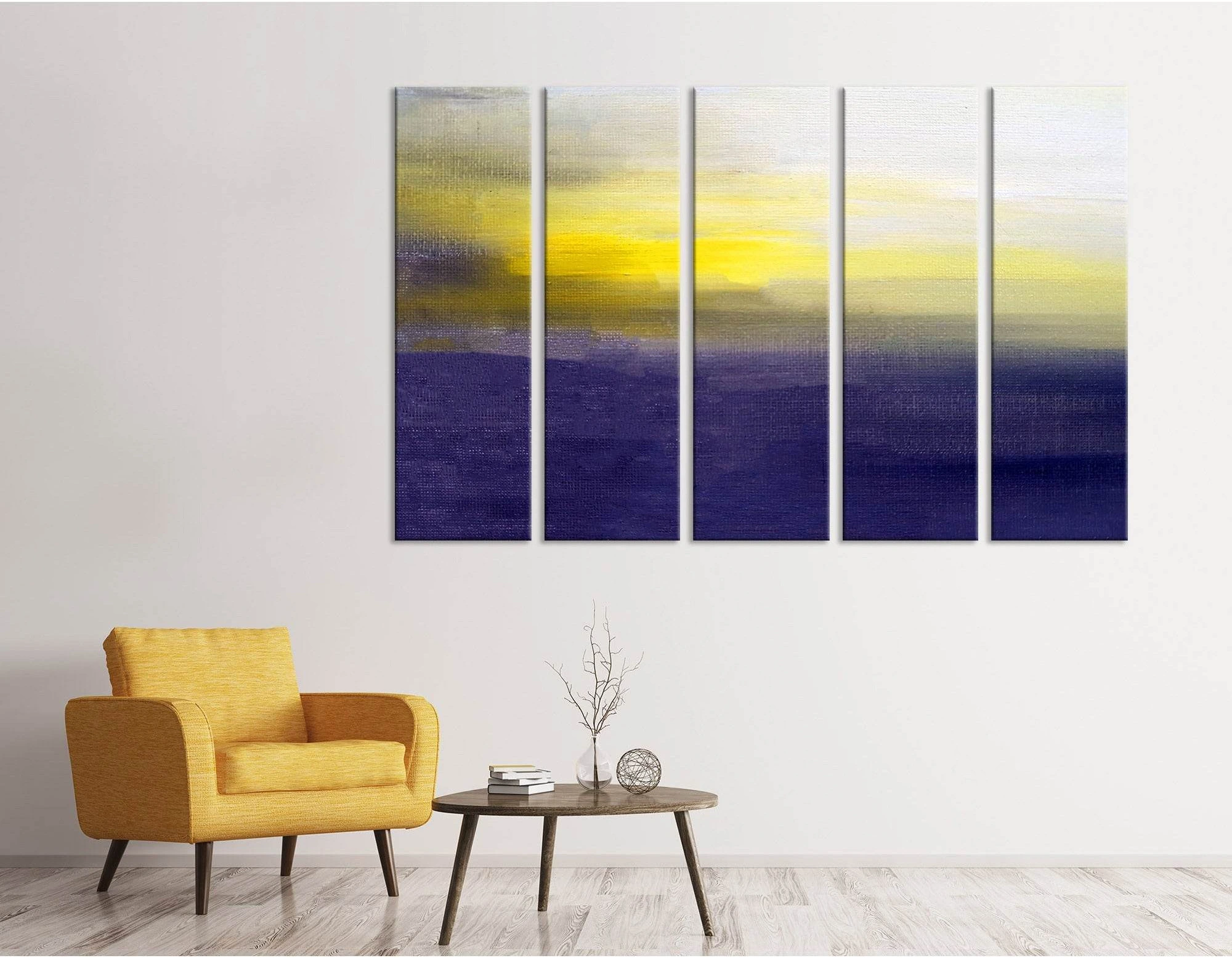 Yellow, Purple Abstract №04264 Ready to Hang Canvas Print - Zellart Canvas Prints ALL_Products