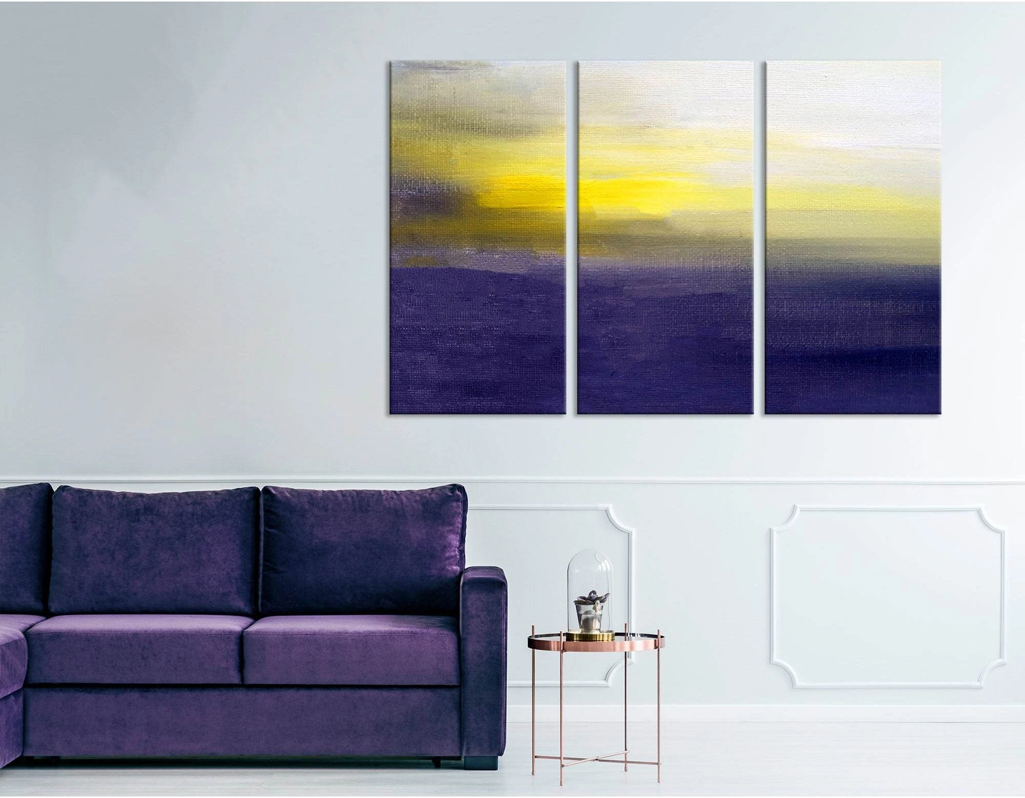 Yellow, Purple Abstract №04264 Ready to Hang Canvas Print - Zellart Canvas Prints ALL_Products