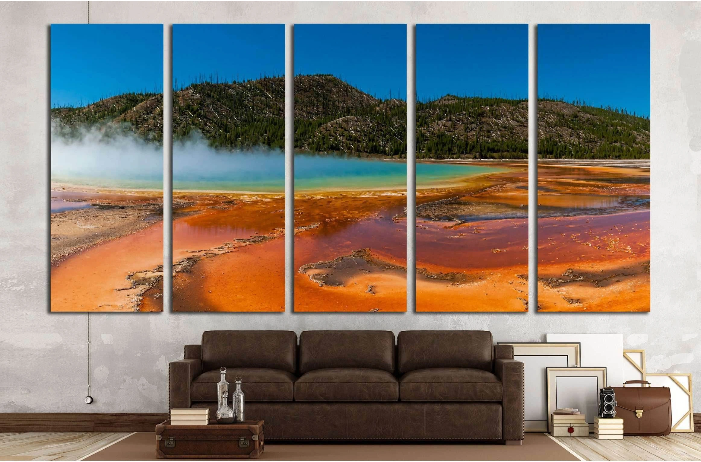 Yellowstone National Park,USA №1989 Ready to Hang Canvas Print - Zellart Canvas Prints ALL_Products, s-1989