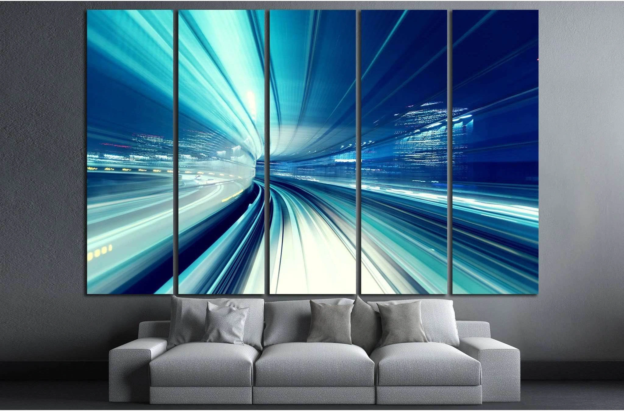 Yurikamome at night №1044 Ready to Hang Canvas Print - Zellart Canvas Prints ALL_Products, s-1044