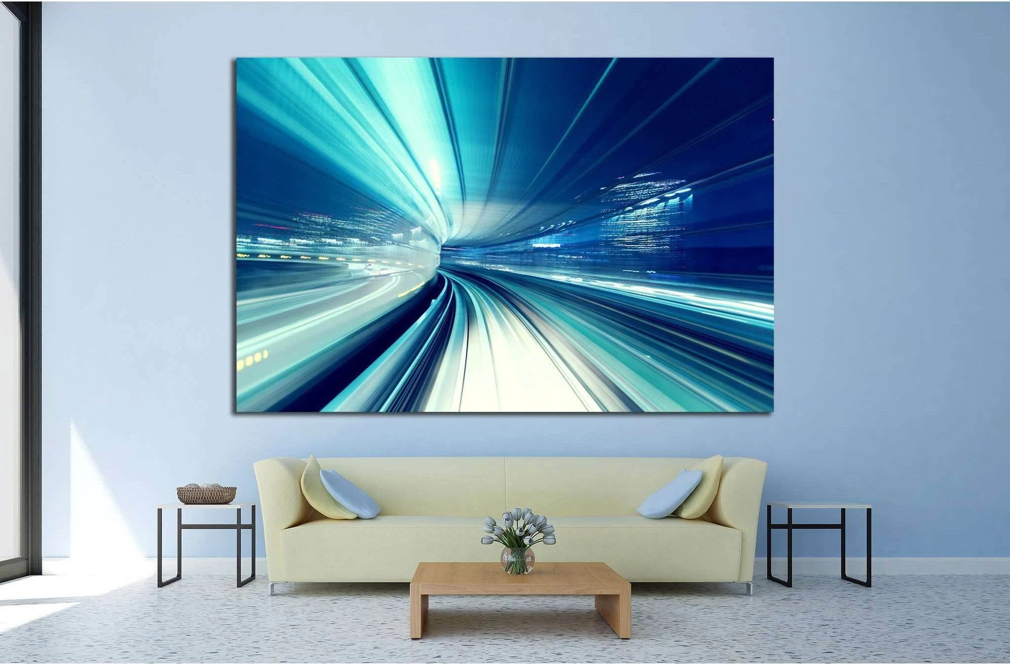 Yurikamome at night №1044 Ready to Hang Canvas Print - Zellart Canvas Prints ALL_Products, s-1044