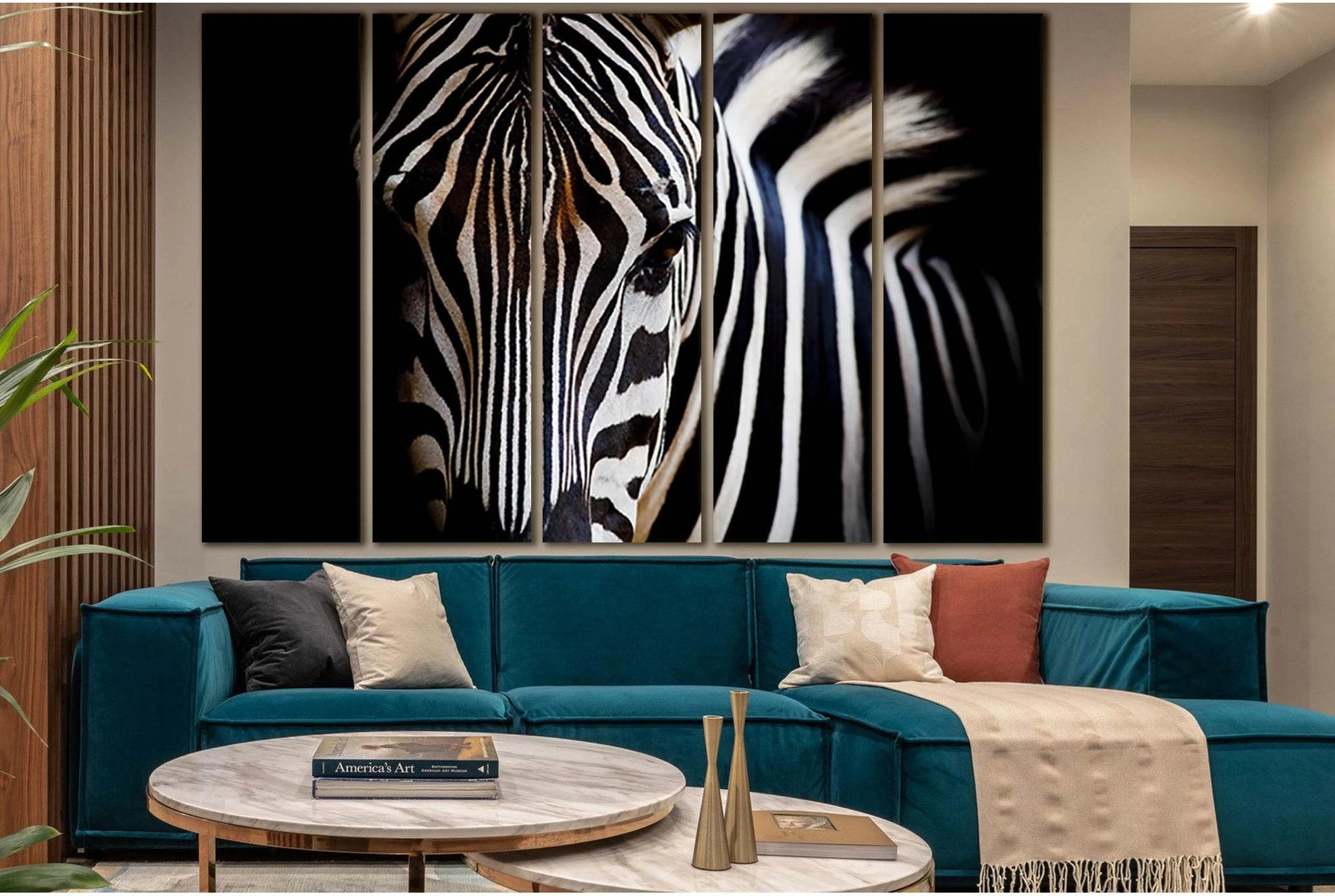 Zebra Close Up №SL1039 Ready to Hang Canvas Print - Zellart Canvas Prints 0new, ALL_Products, Animals & Wildlife