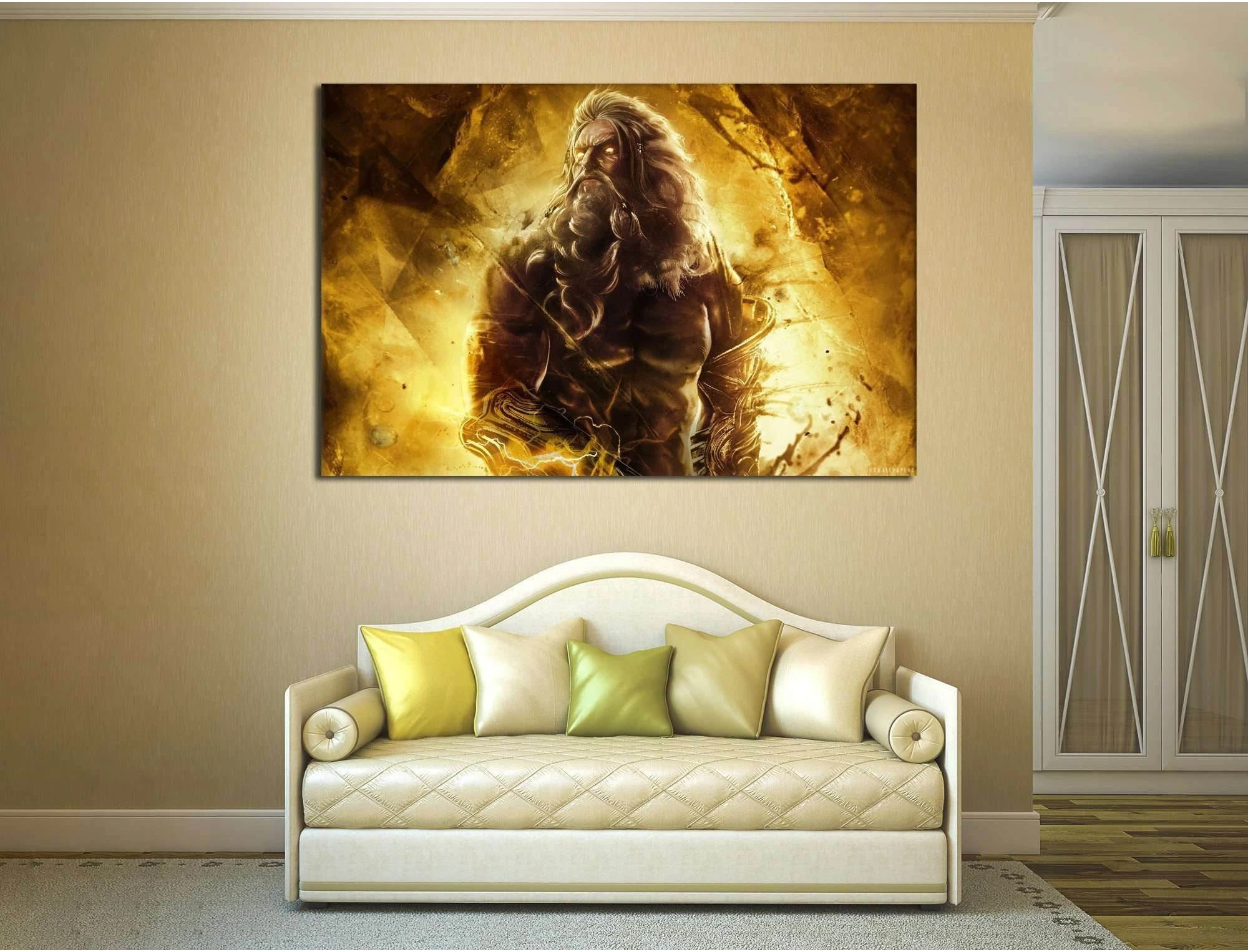 zeus in god of war №2022 Ready to Hang Canvas Print - Zellart Canvas Prints ALL_Products