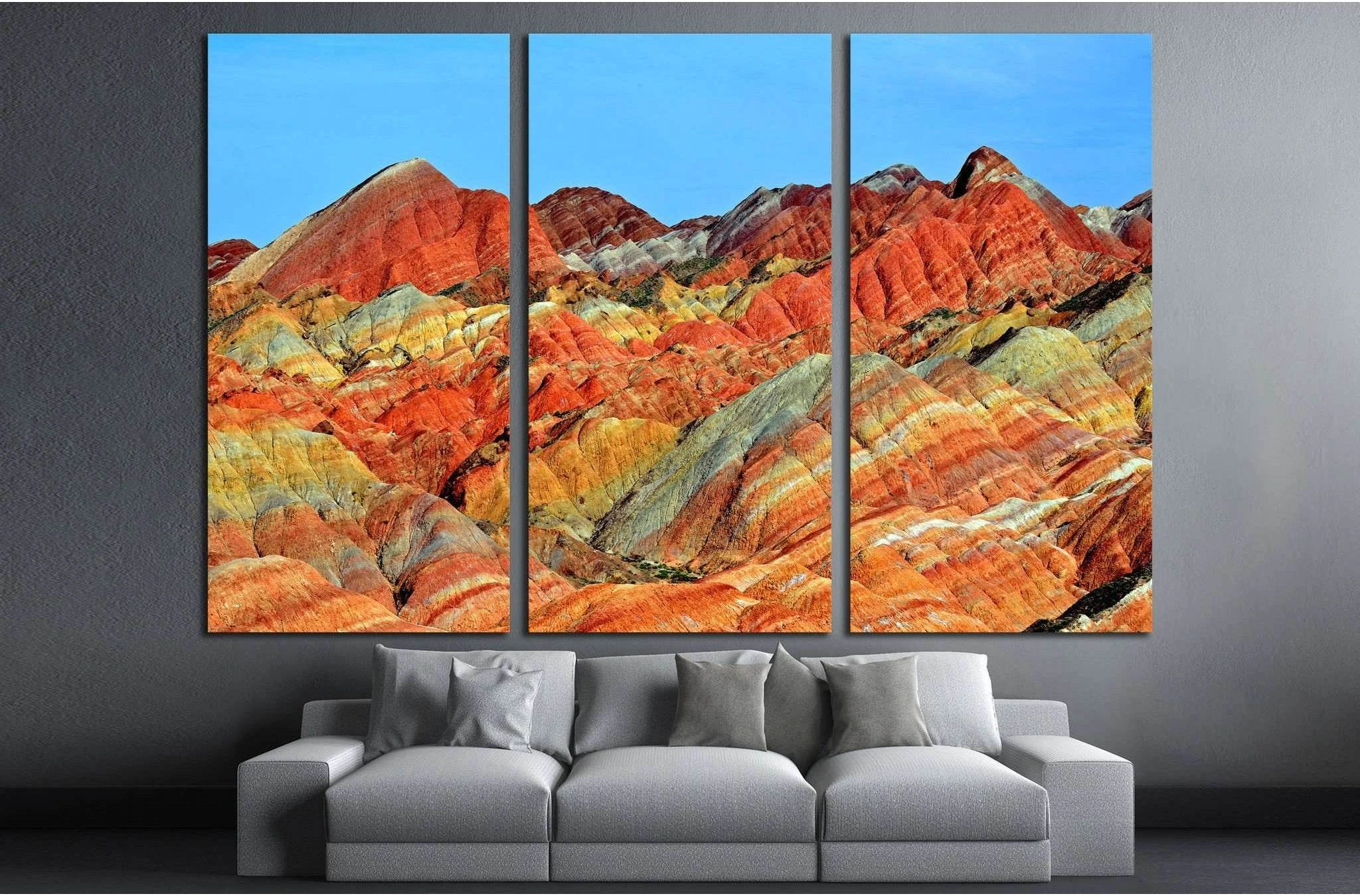 ZHANGYE, CHINA, Danxia landform in Zhangye, China №1966 Ready to Hang Canvas Print - Zellart Canvas Prints ALL_Products, s-1966